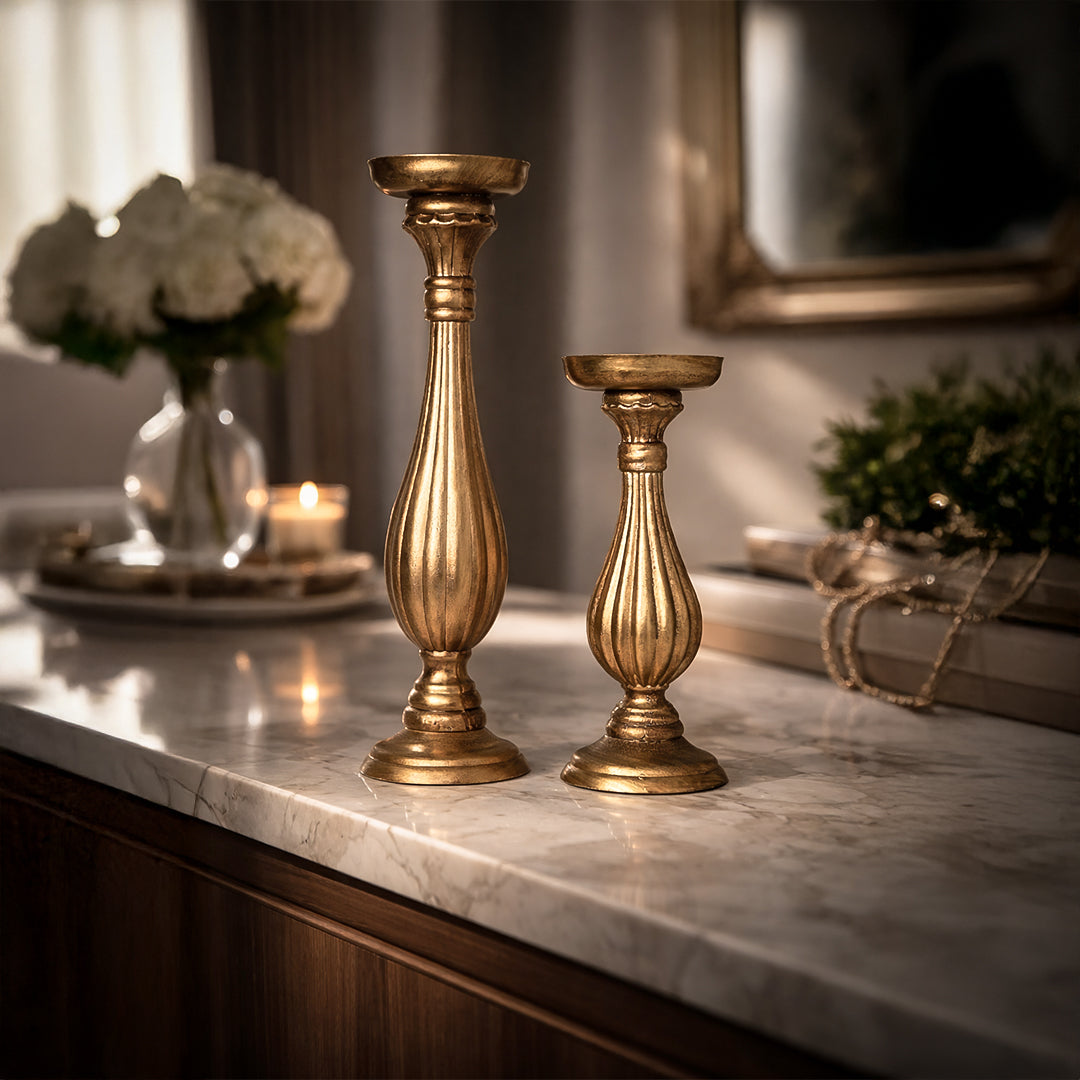 Golden Candle Holder - S
