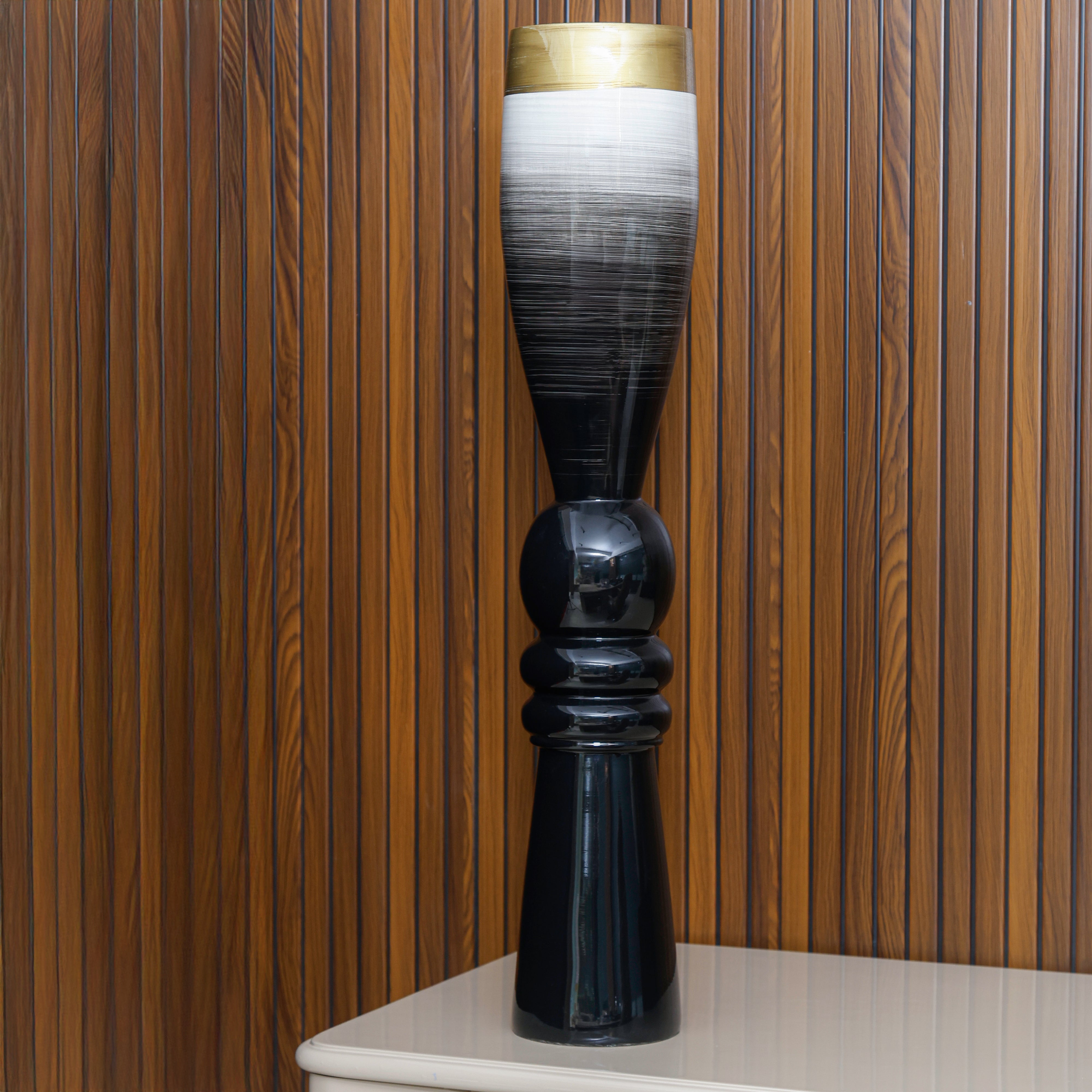 Trumphet Brushed Slate Vase