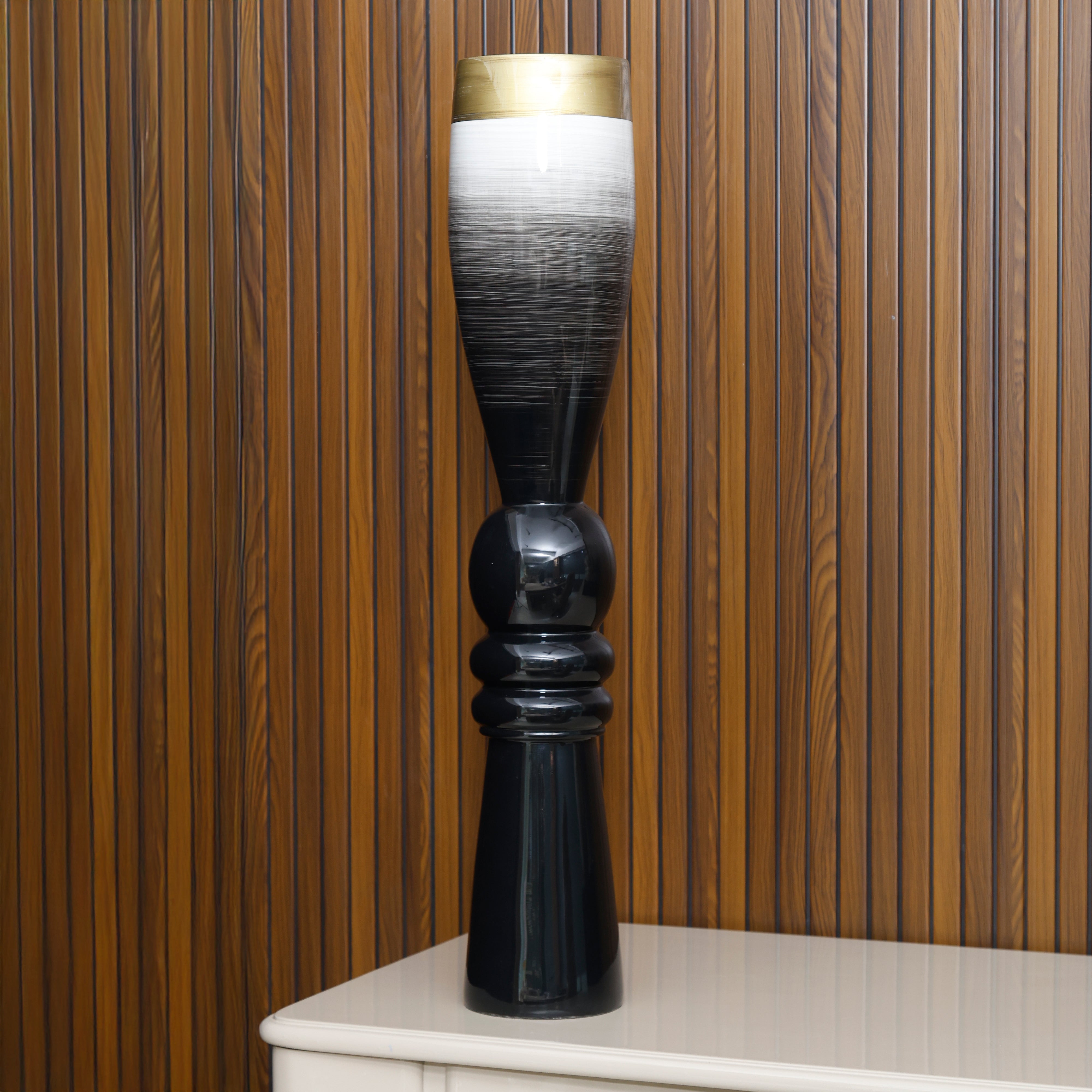 Trumphet Brushed Slate Vase