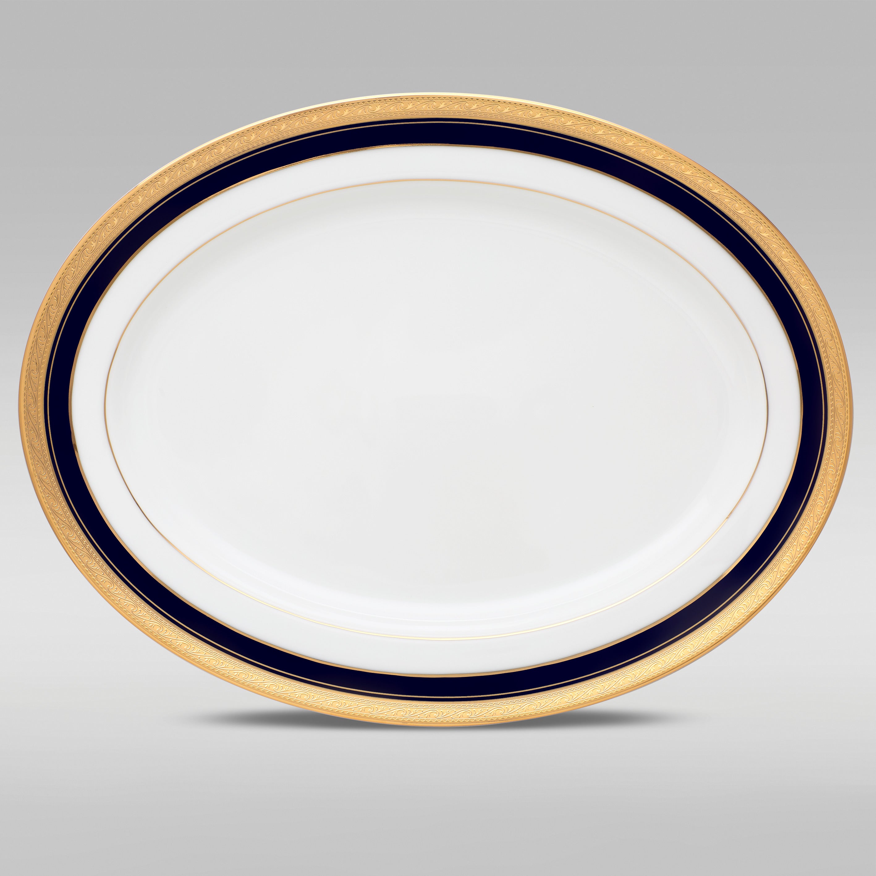 Noritake CRESTWOOD COBALT GOLD 21PC DINNER SET W/GB