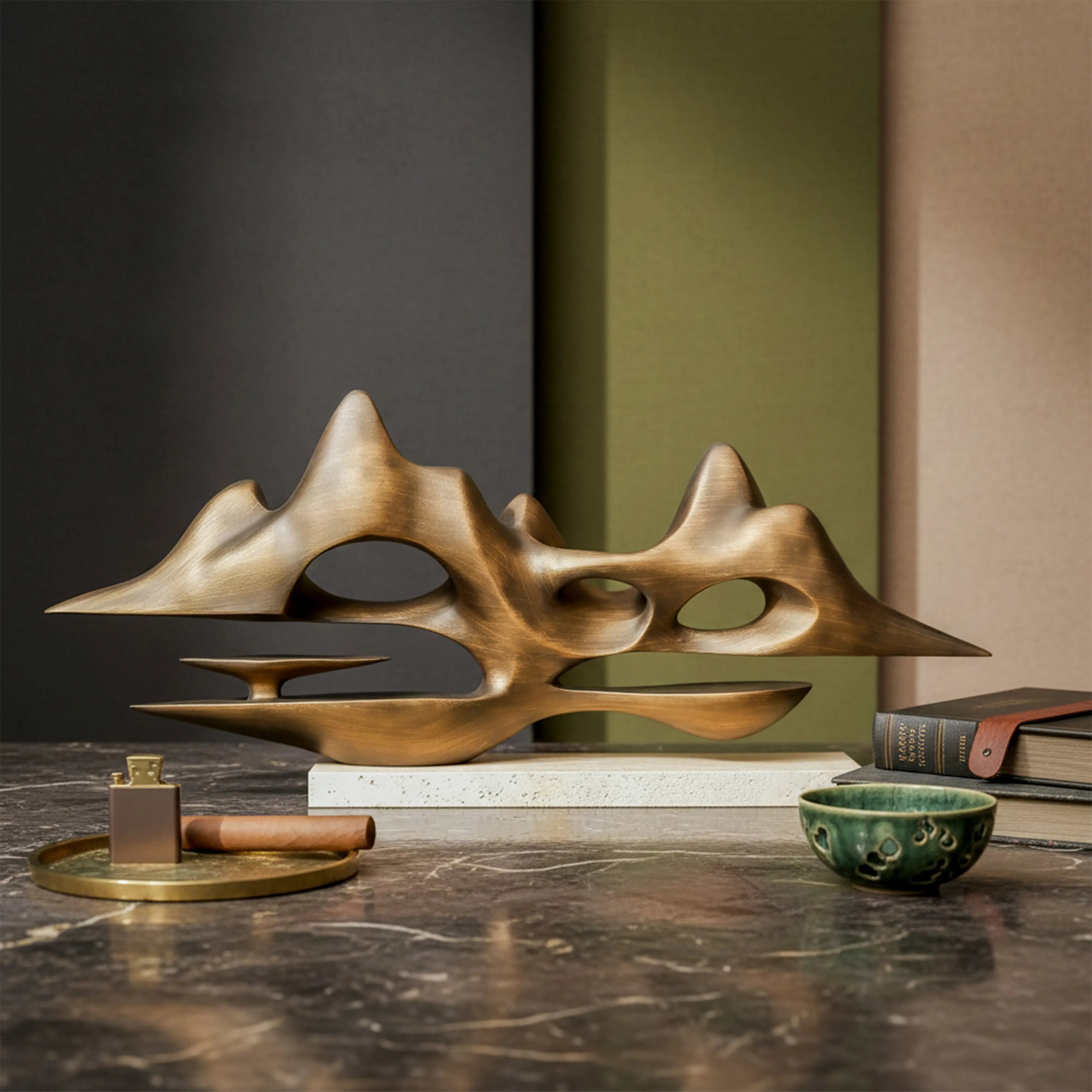 The Horizon Drift Abstract Sculpture Daamaira Home and Living Ltd