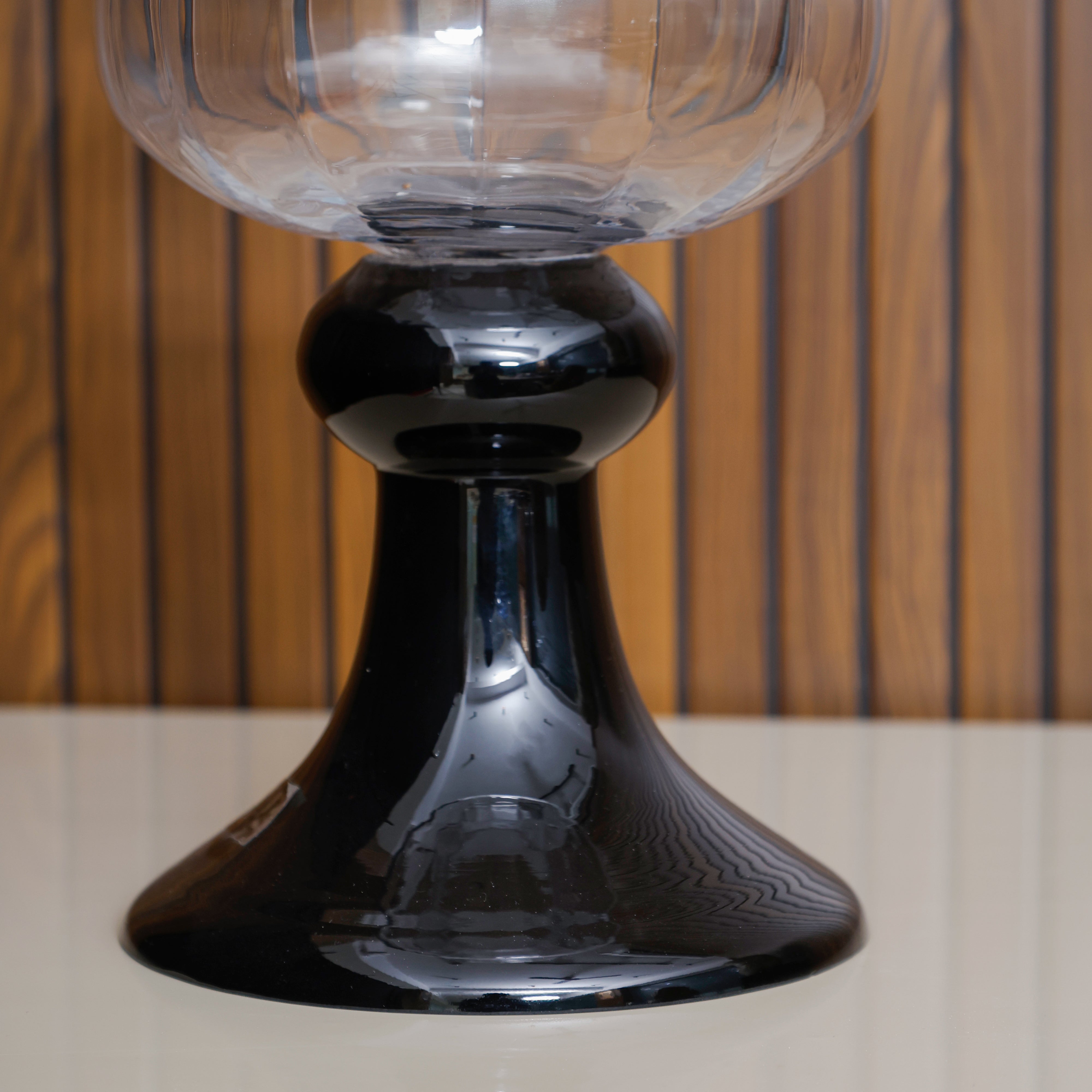 Caara Clear Vase With Black Base - Tall