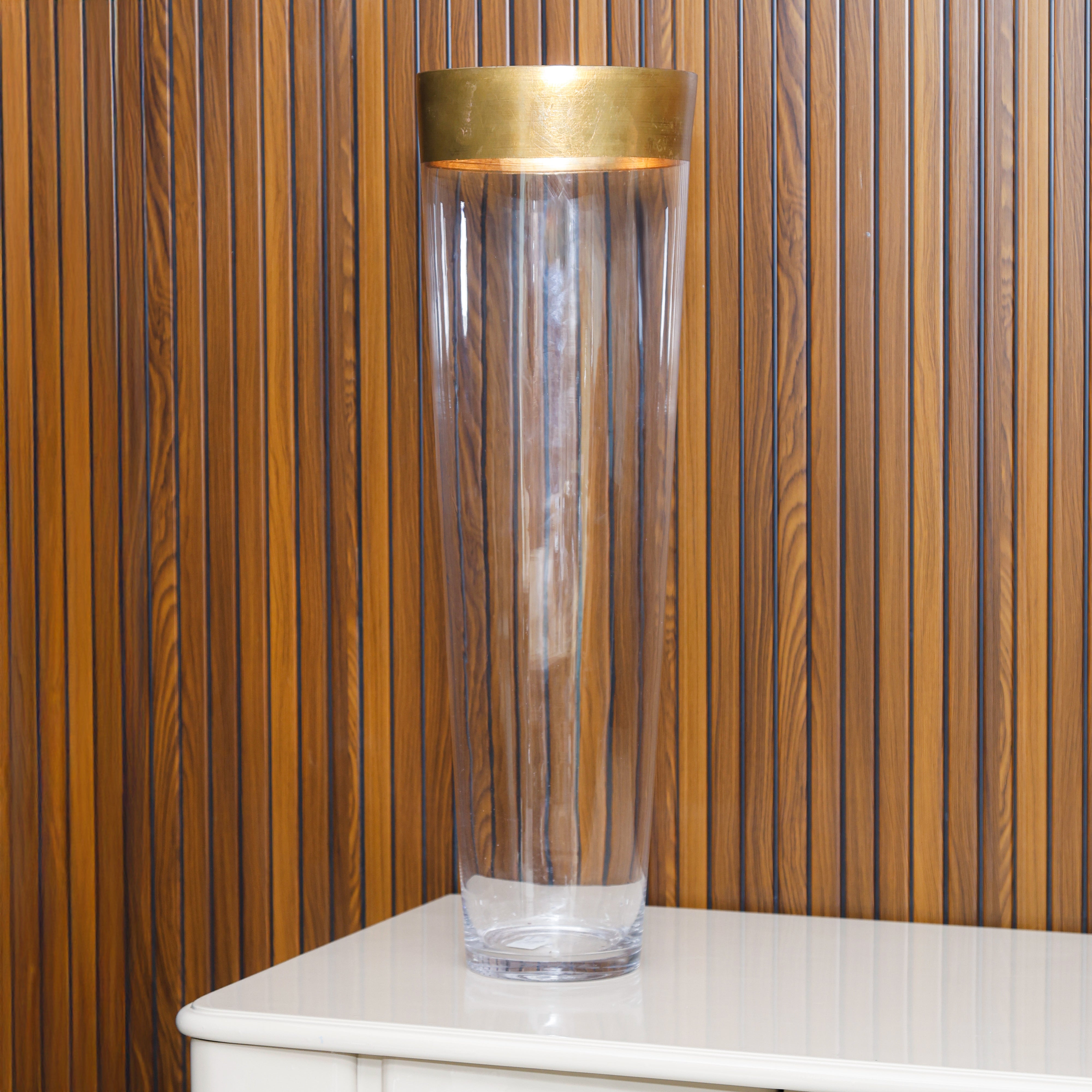 Vintage Elegance Vase With Gold Foil - Tall