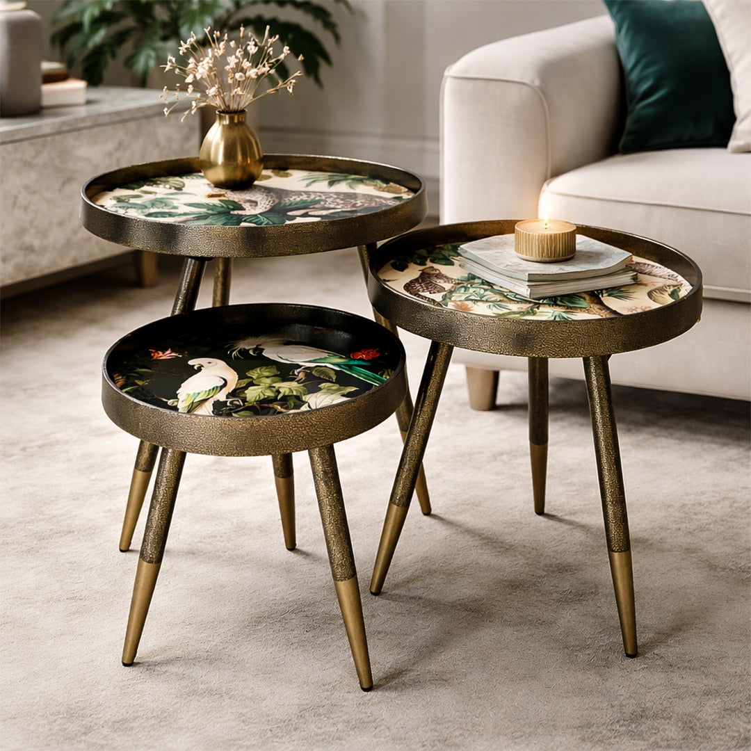 Leopard Nesting Coffee Table - Set Of 3