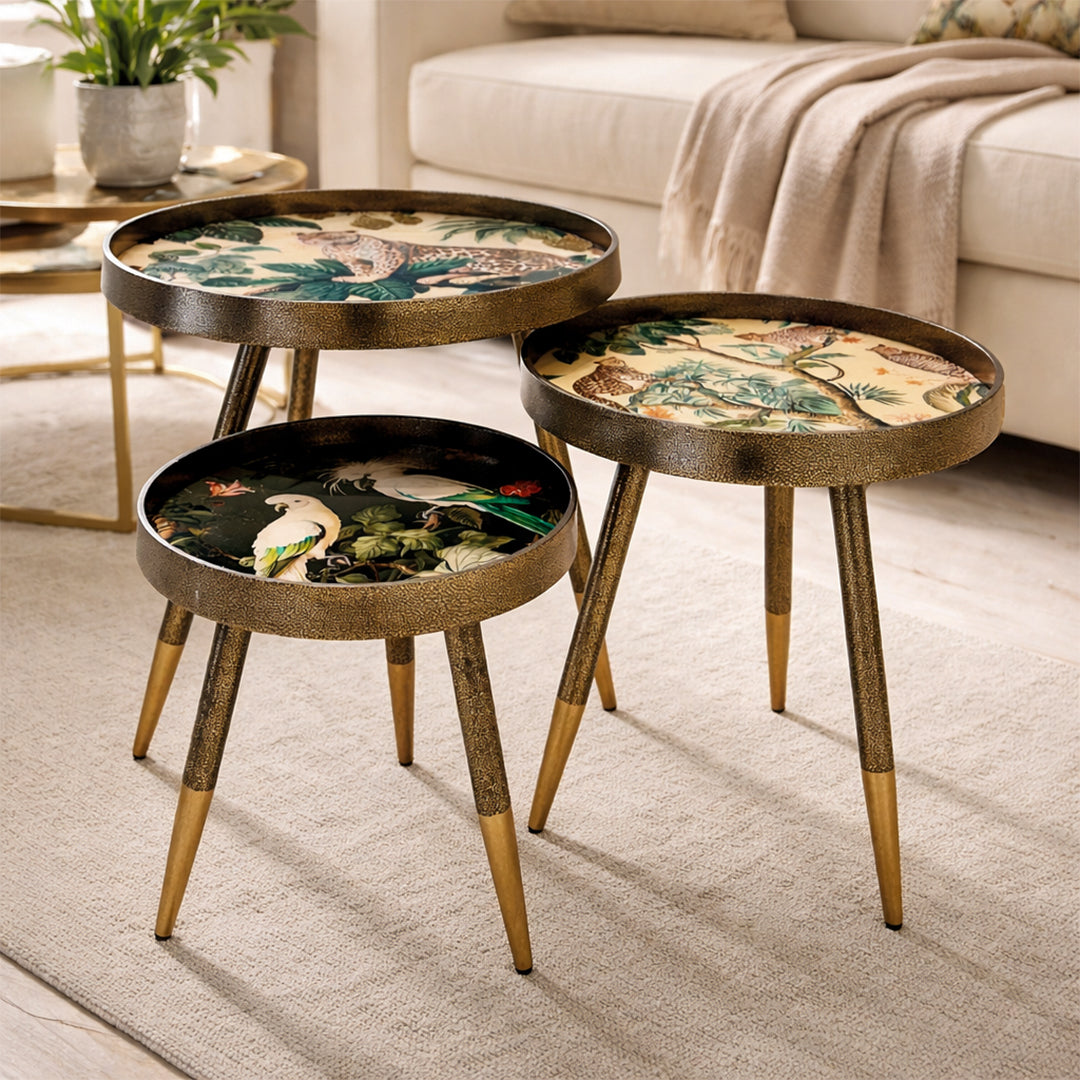 Leopard Nesting Coffee Table - Set Of 3