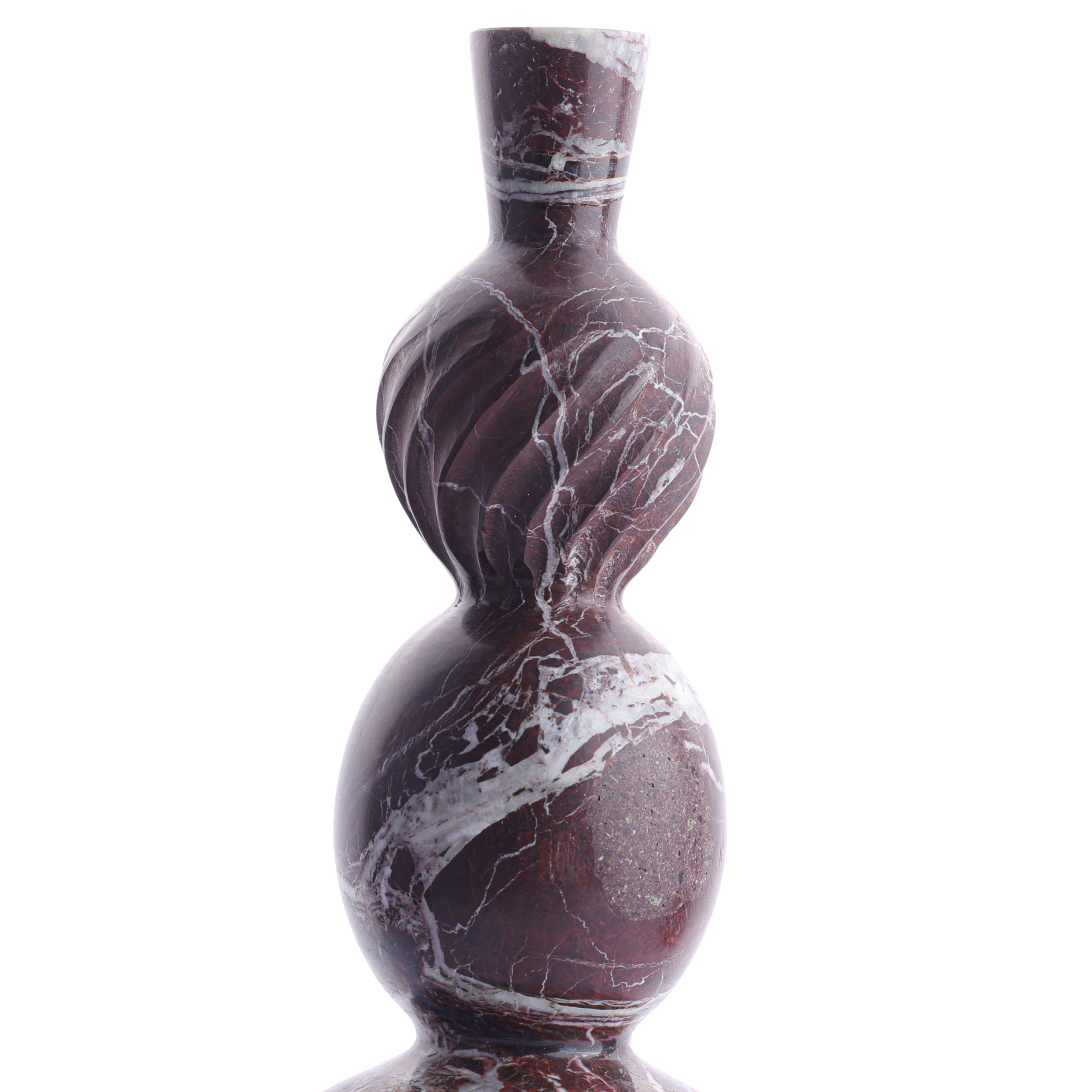 Geometric Marble Sculpture - Wine