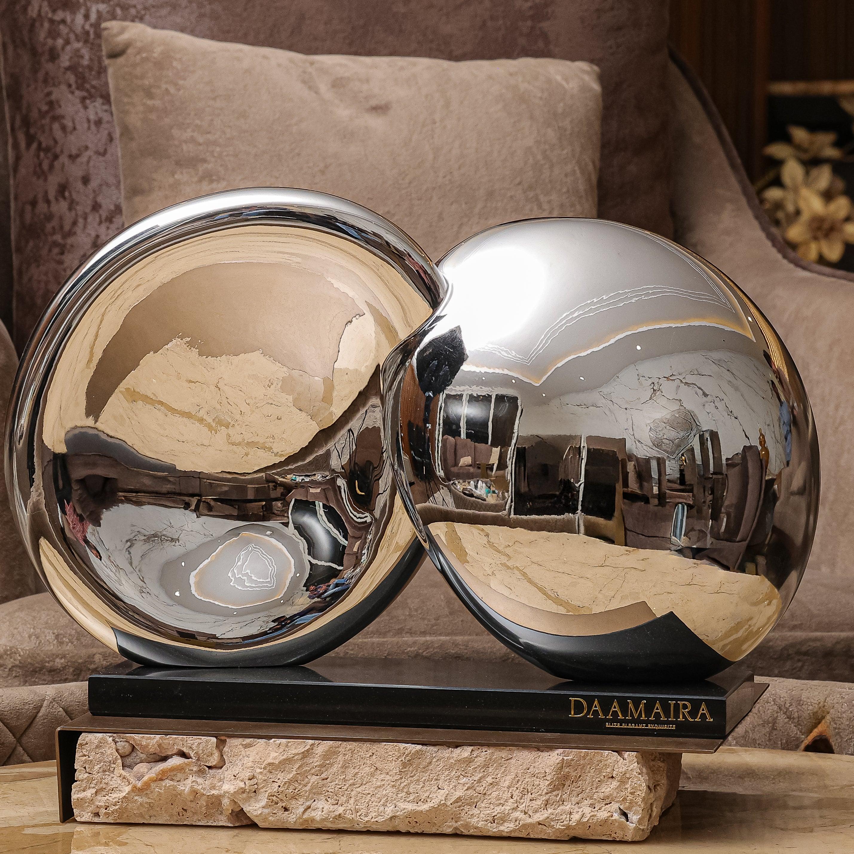 Intersecting Silver Decor Object - Daamaira Home and Living Ltd