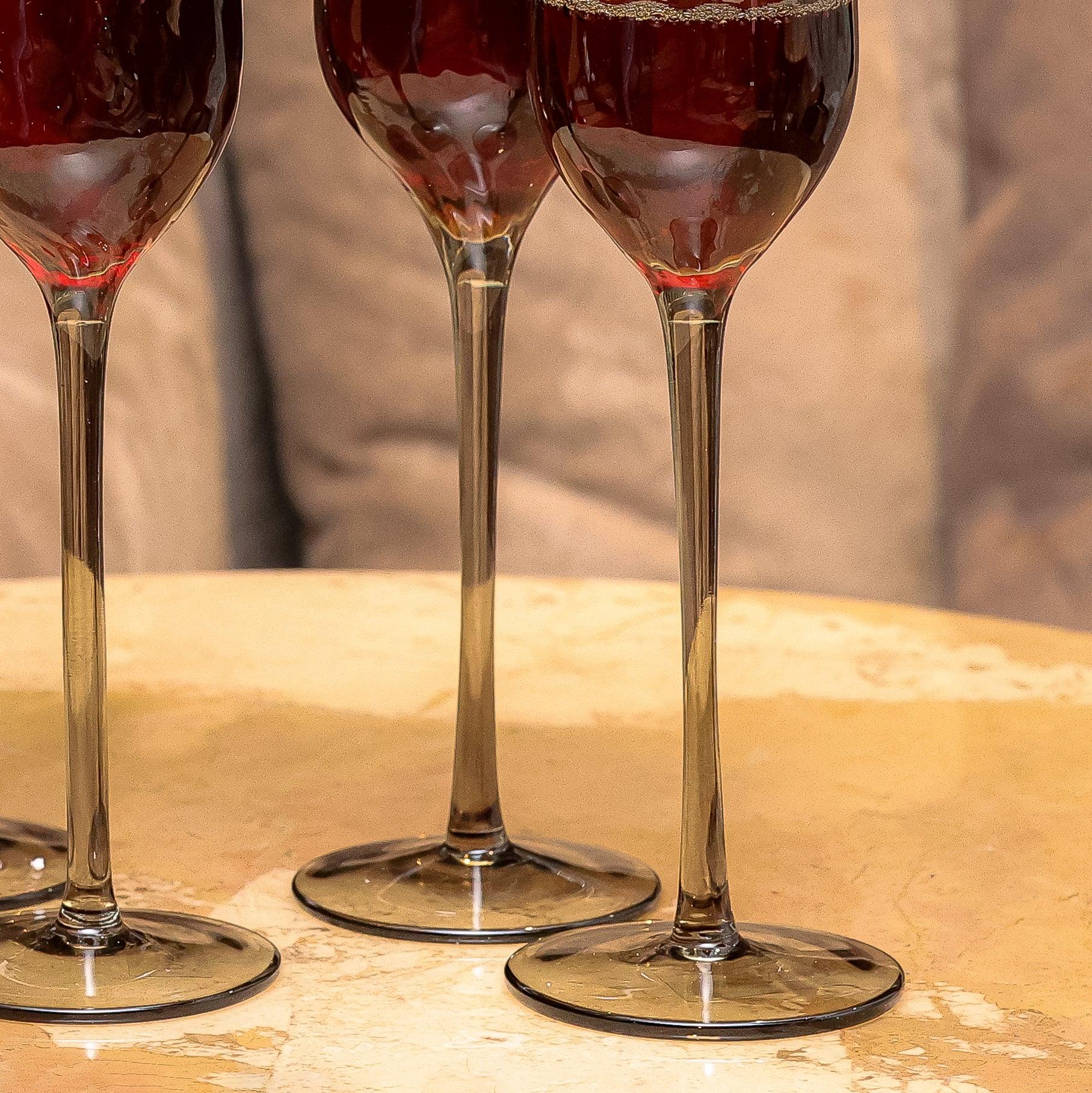 Emerald Set Of 4 Champagne Flutes - Daamaira Home and Living Ltd