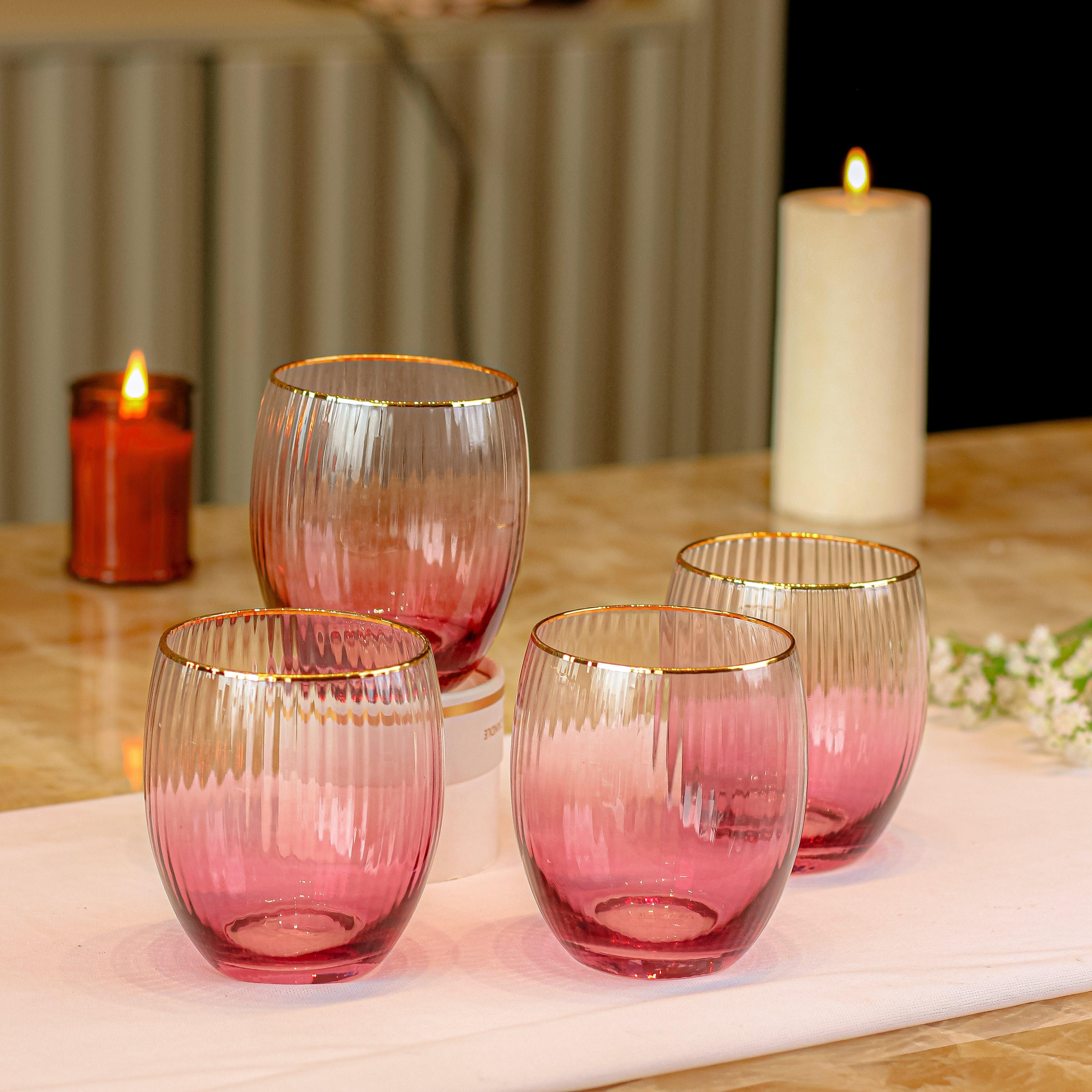 Lust Set Of 4 Water Glasses - Daamaira Home and Living Ltd