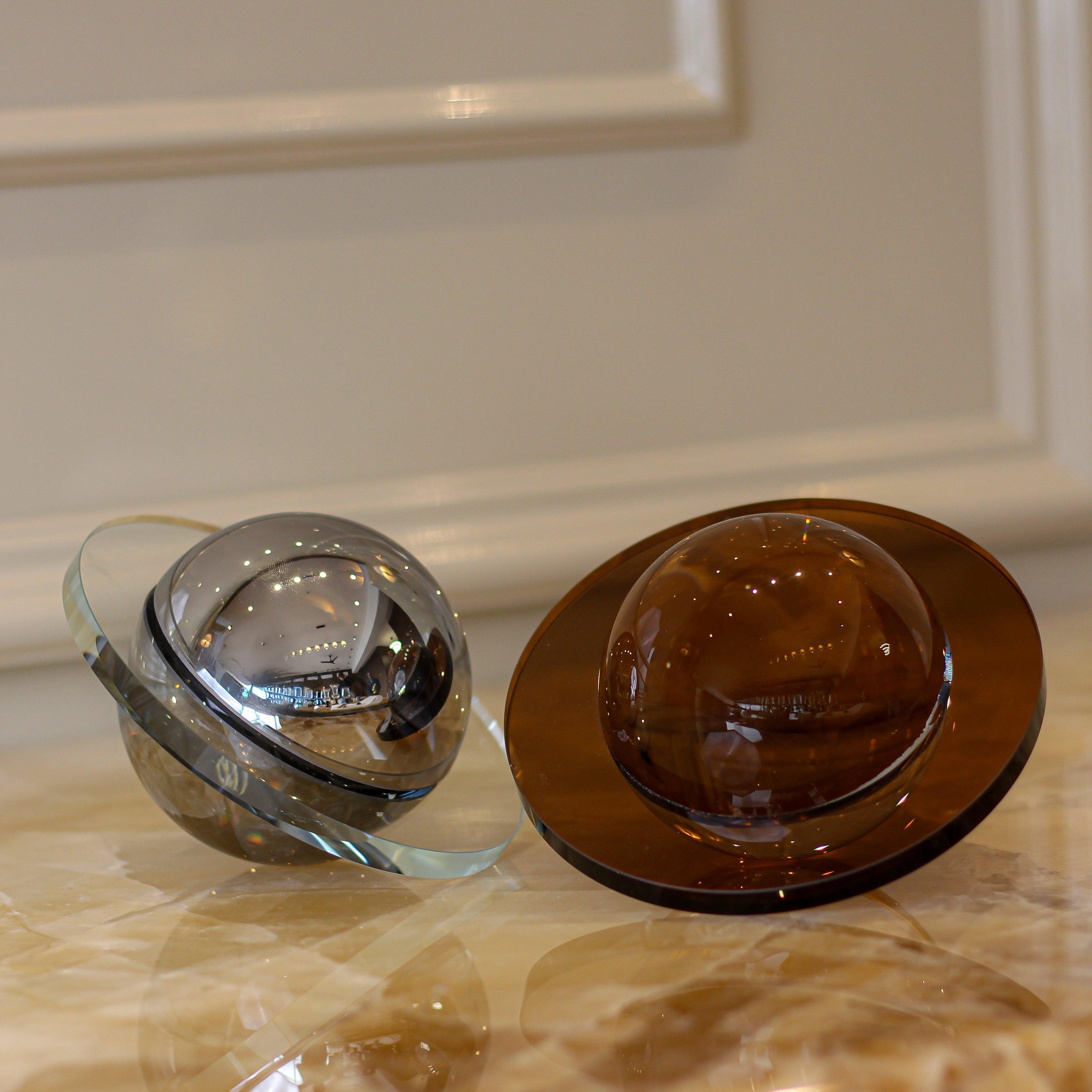 Crystal Airship Decor Object - Amber - Daamaira Home and Living Ltd