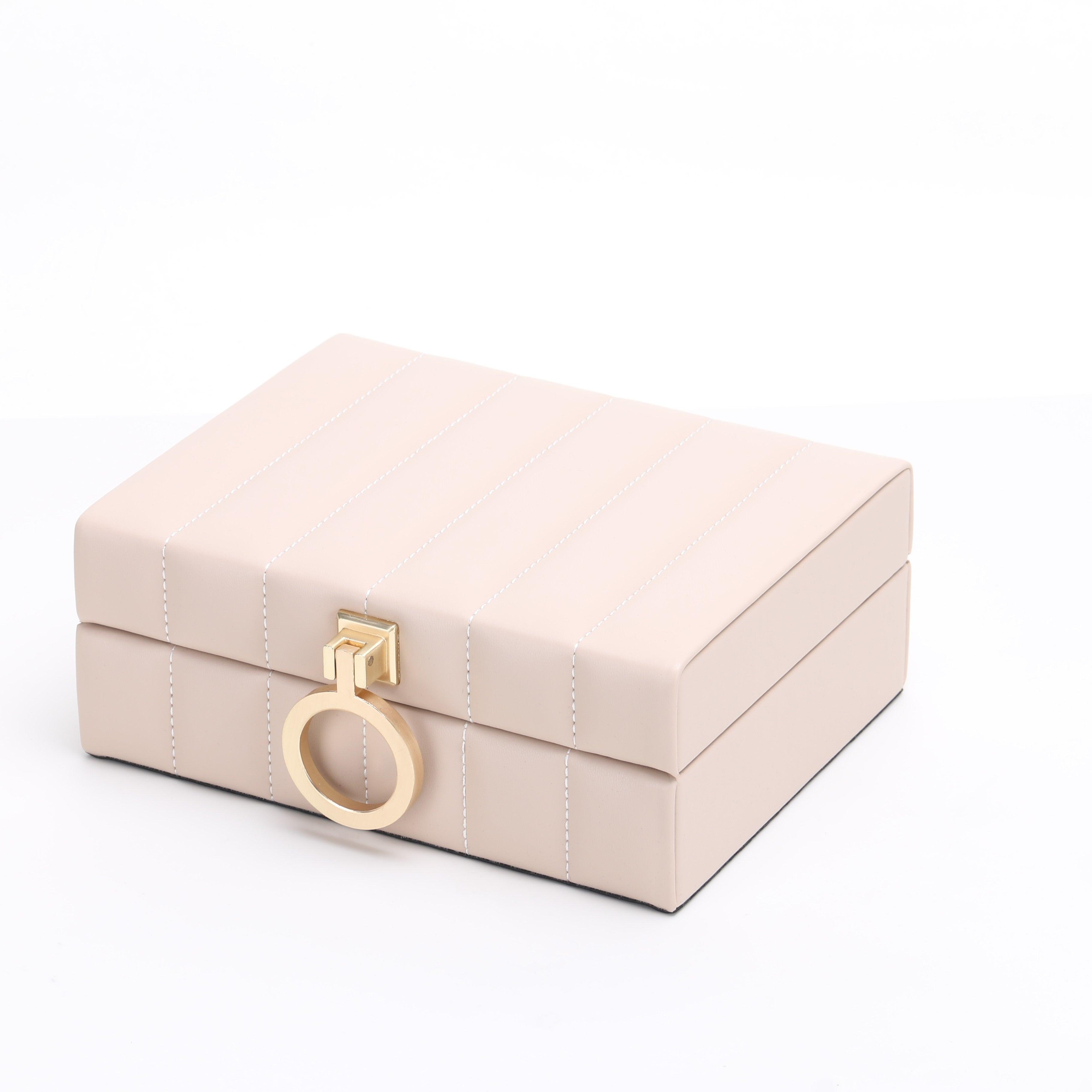 Leather Storage Box - Beige