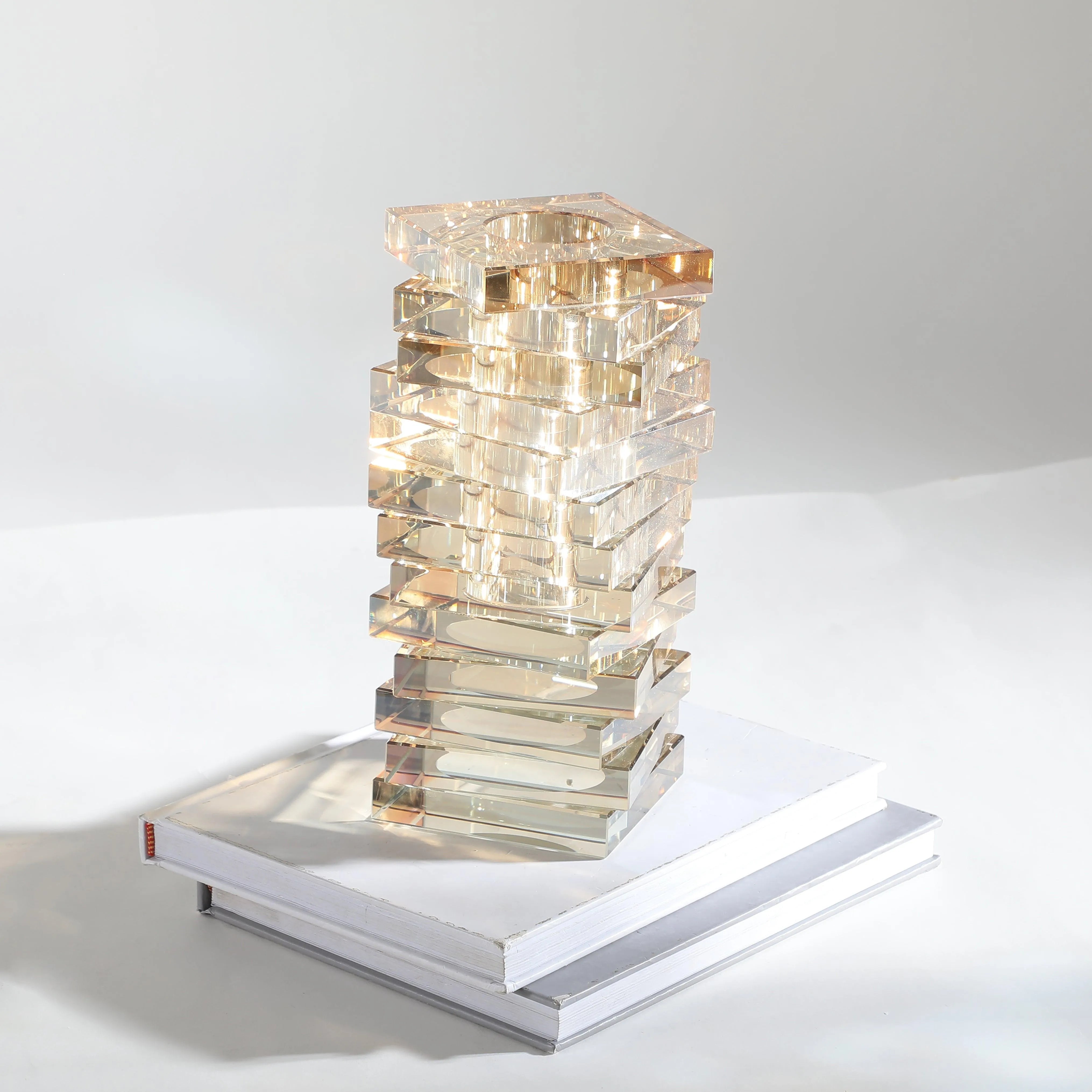 Aurora Stacks Crystal Vase