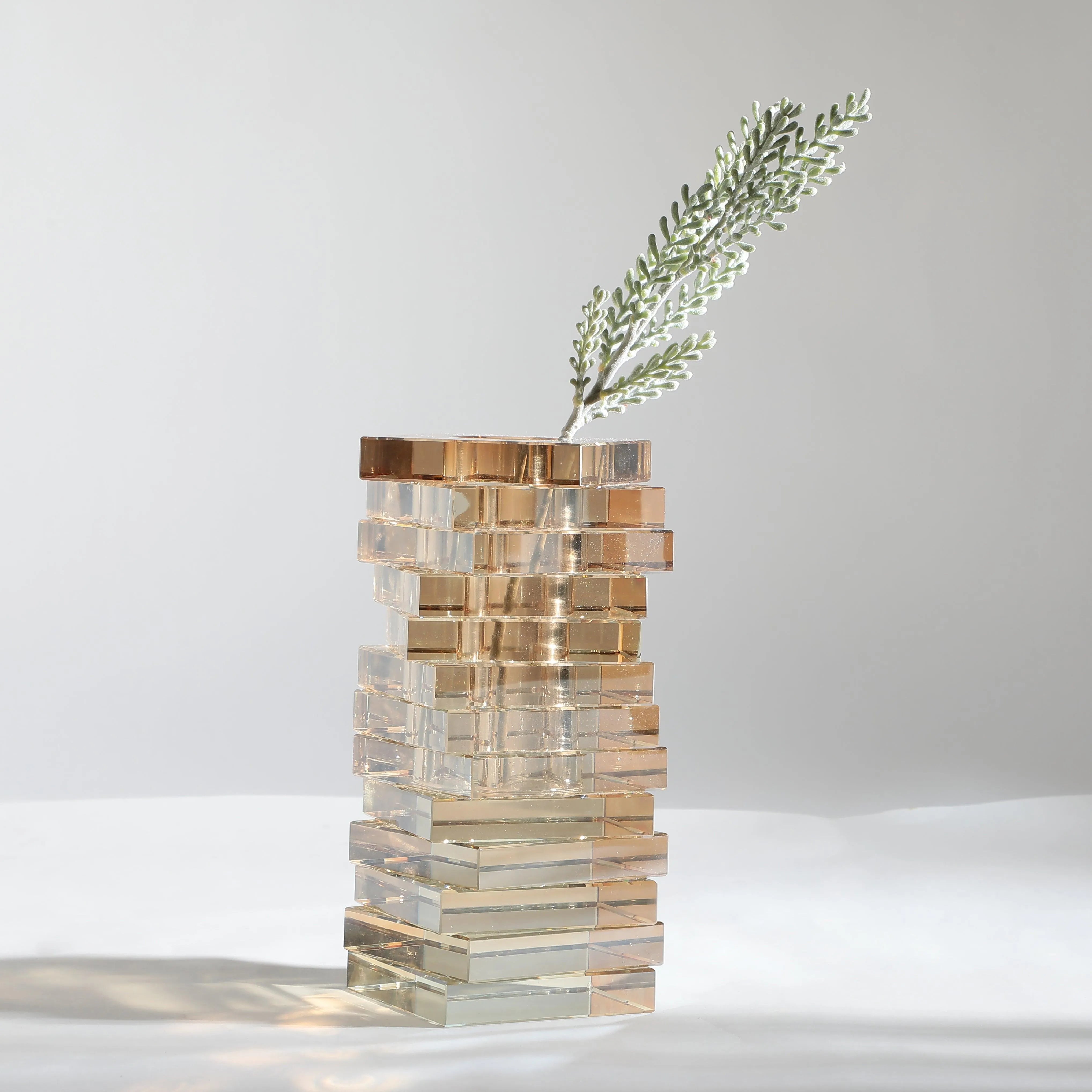 Aurora Stacks Crystal Vase