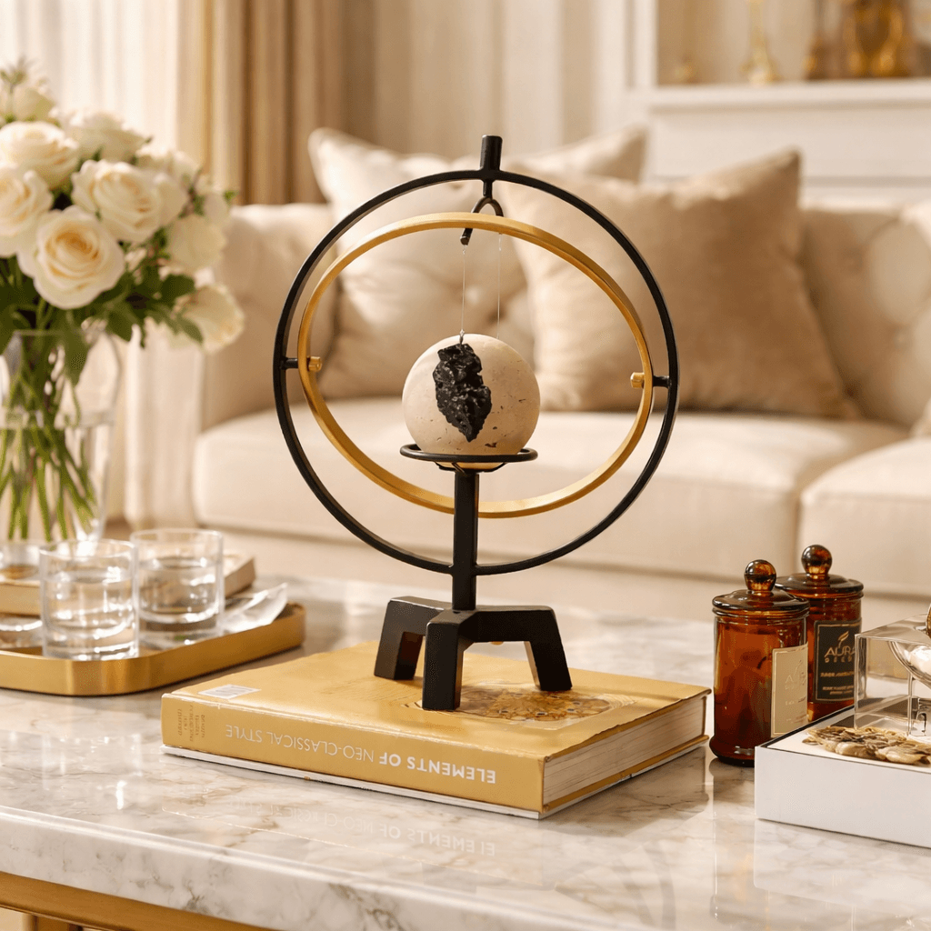 Marble Sphere And The Hanging Stone