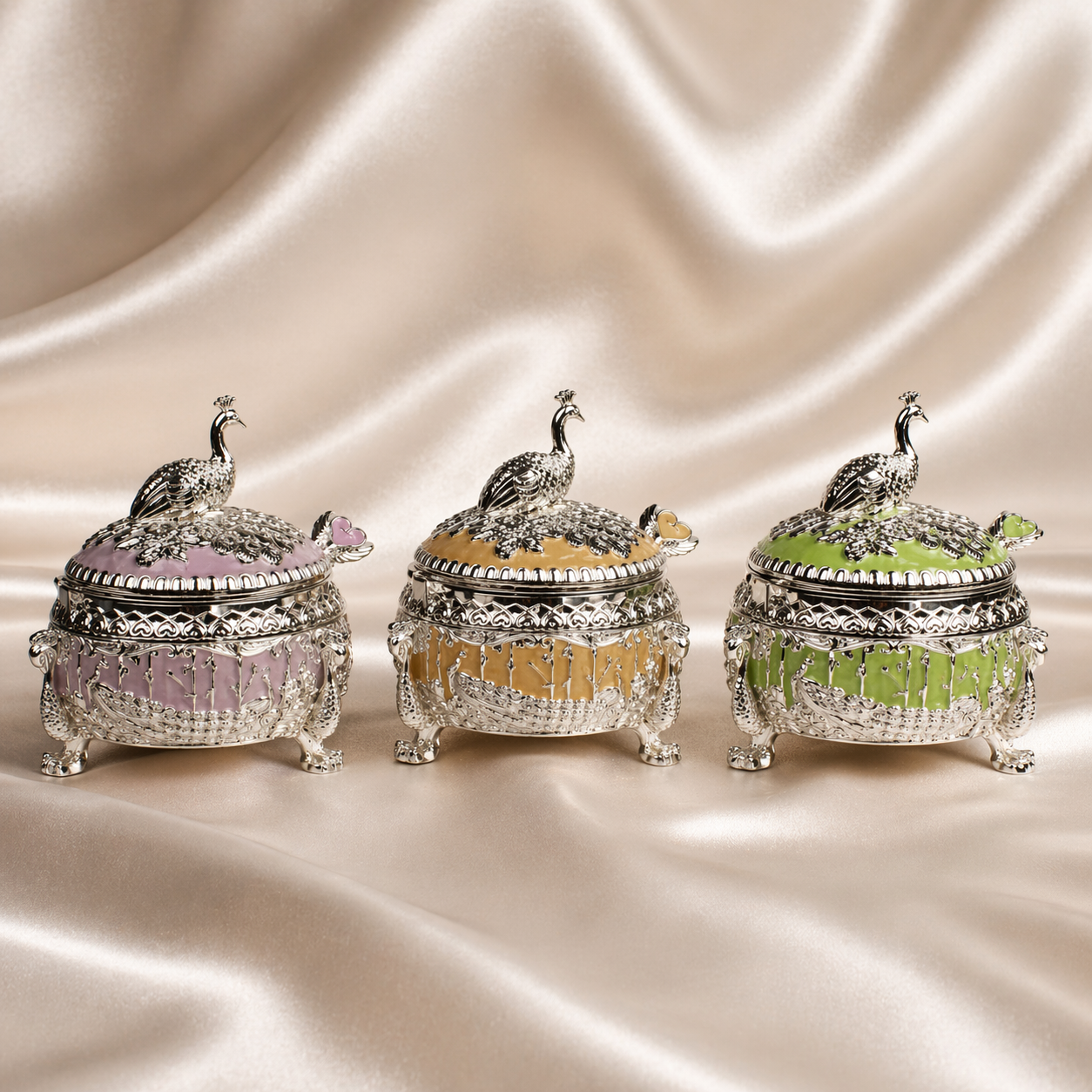 Peacock Jar Set with Serving Tray