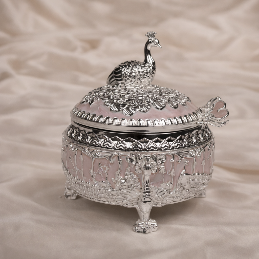 Peacock Jar Set with Serving Tray