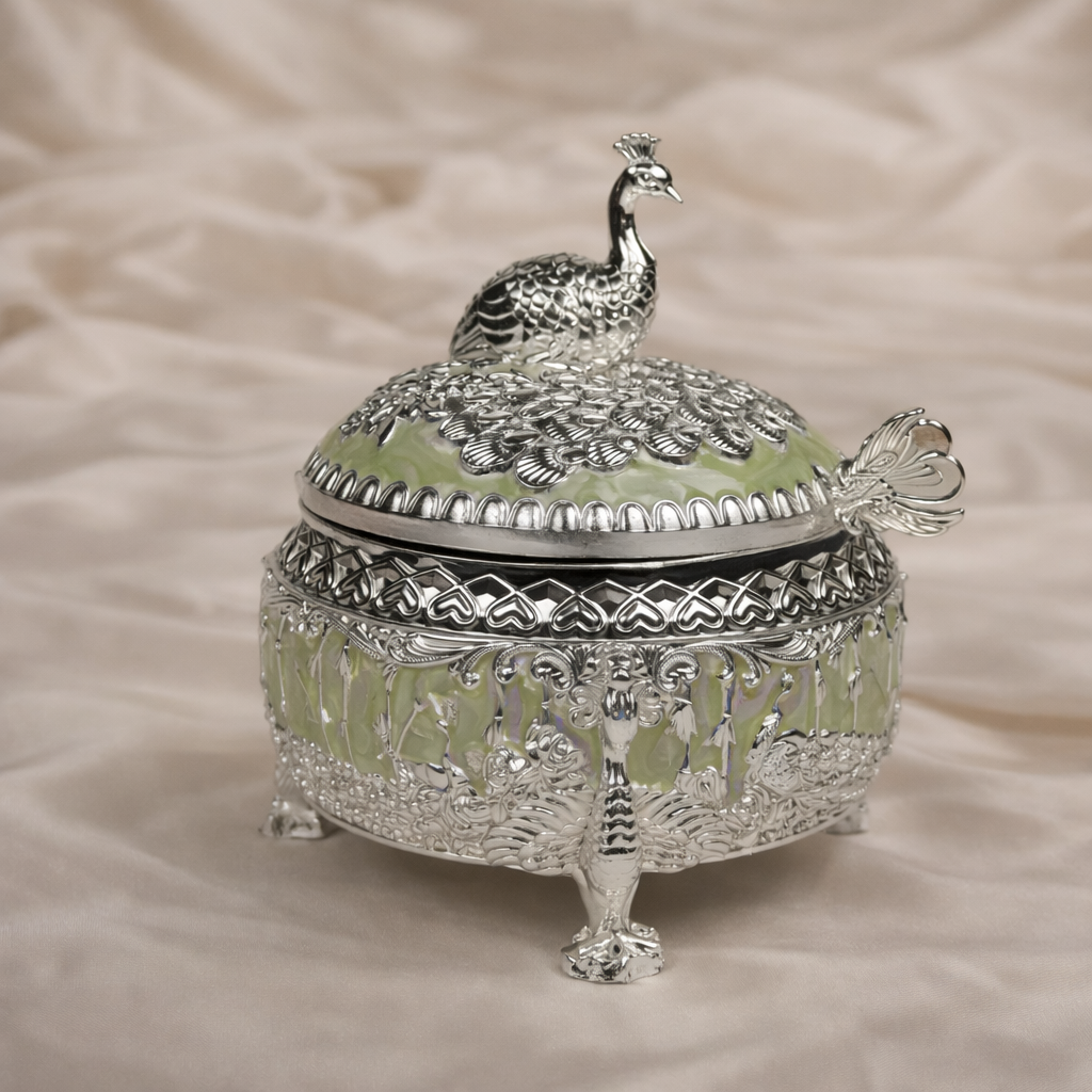 Peacock Jar Set with Serving Tray