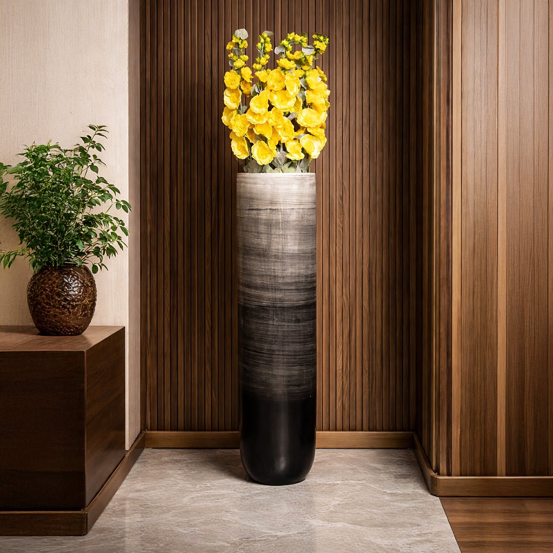 Tall Brushed Slate Flower Vase