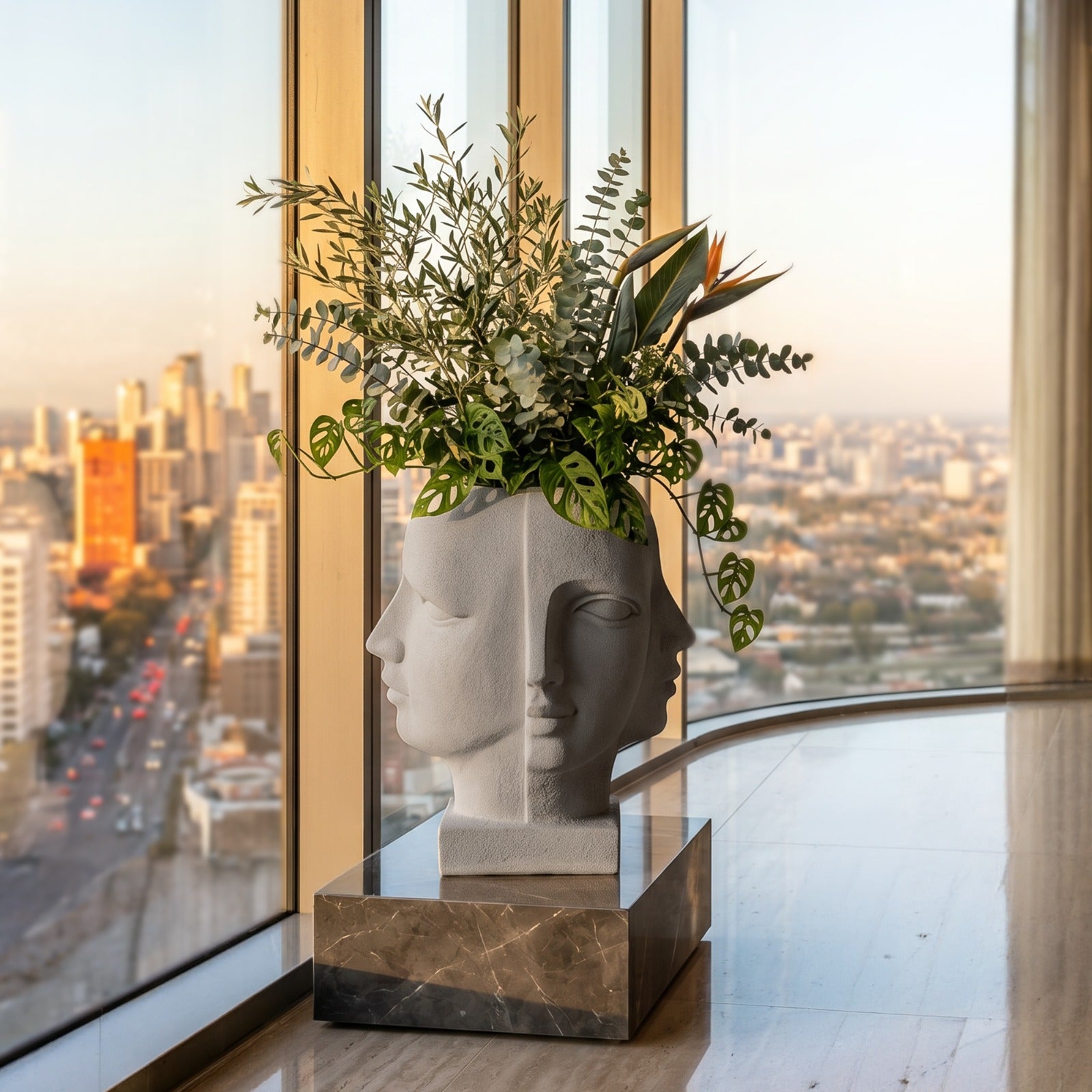 Dual Muse Vase (Grey) - Large (78.7cm)