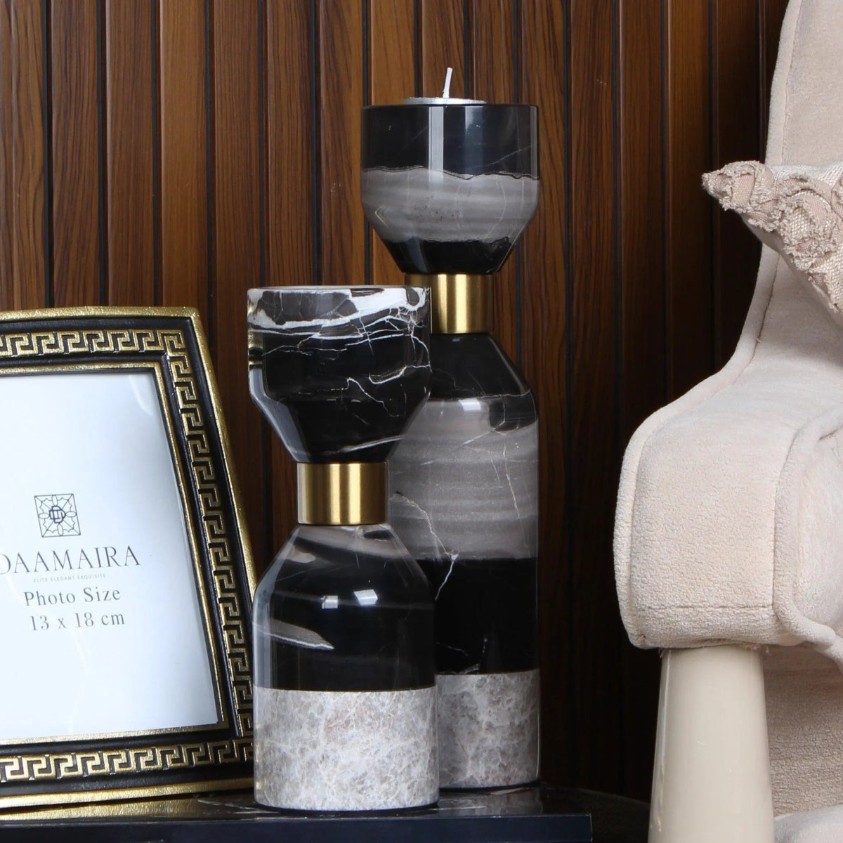 Sculptures & Figurines Amalfi Marble Vase Tall - Daamaira Home and Living Ltd