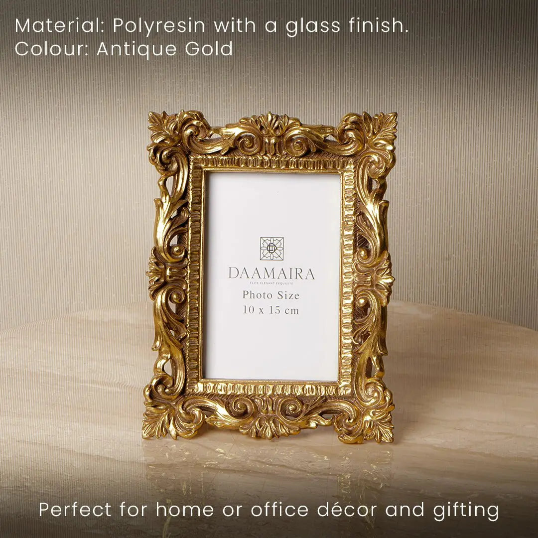 Photo Frames Antique Gold Photo Frame - Daamaira Home and Living Ltd