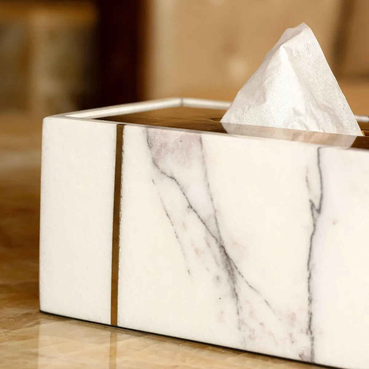 Tissue Box Arabescato Tissue Box - Daamaira Home and Living Ltd