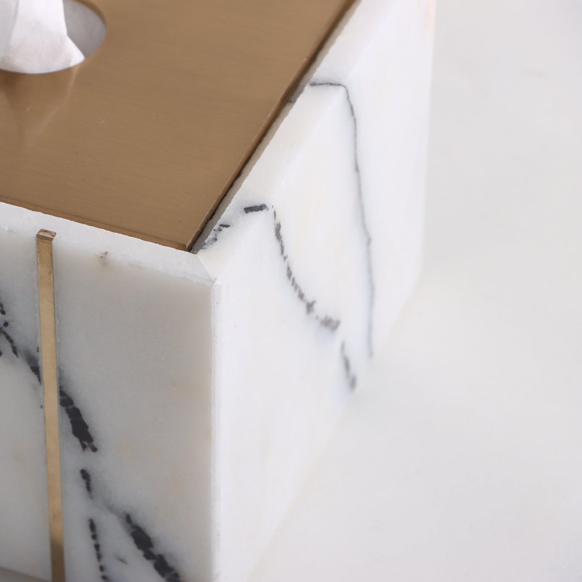 Tissue Box Arabescato Tissue Box - Daamaira Home and Living Ltd