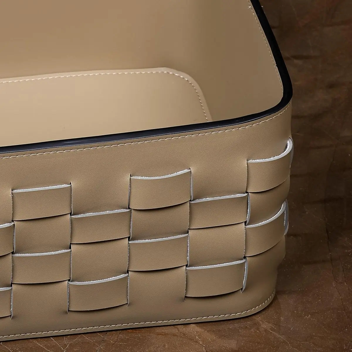 Wicker Storage Box Aubrey Leather Basket - Daamaira Home and Living Ltd