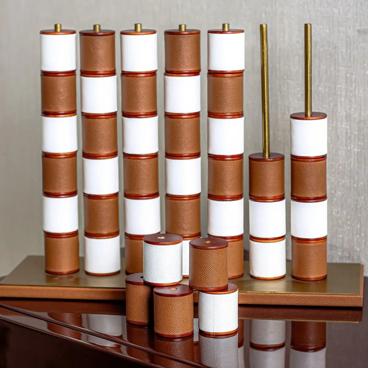 Decor Objects Bespoke Bonds – Luxury Leather Connect 4 Game - Daamaira Home and Living Ltd