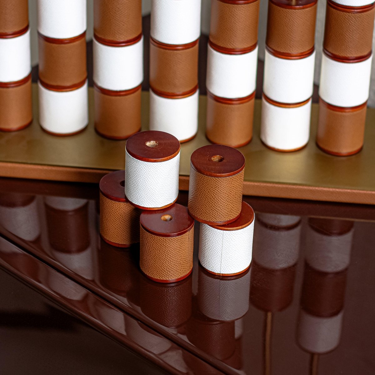 Decor Objects Bespoke Bonds – Luxury Leather Connect 4 Game - Daamaira Home and Living Ltd