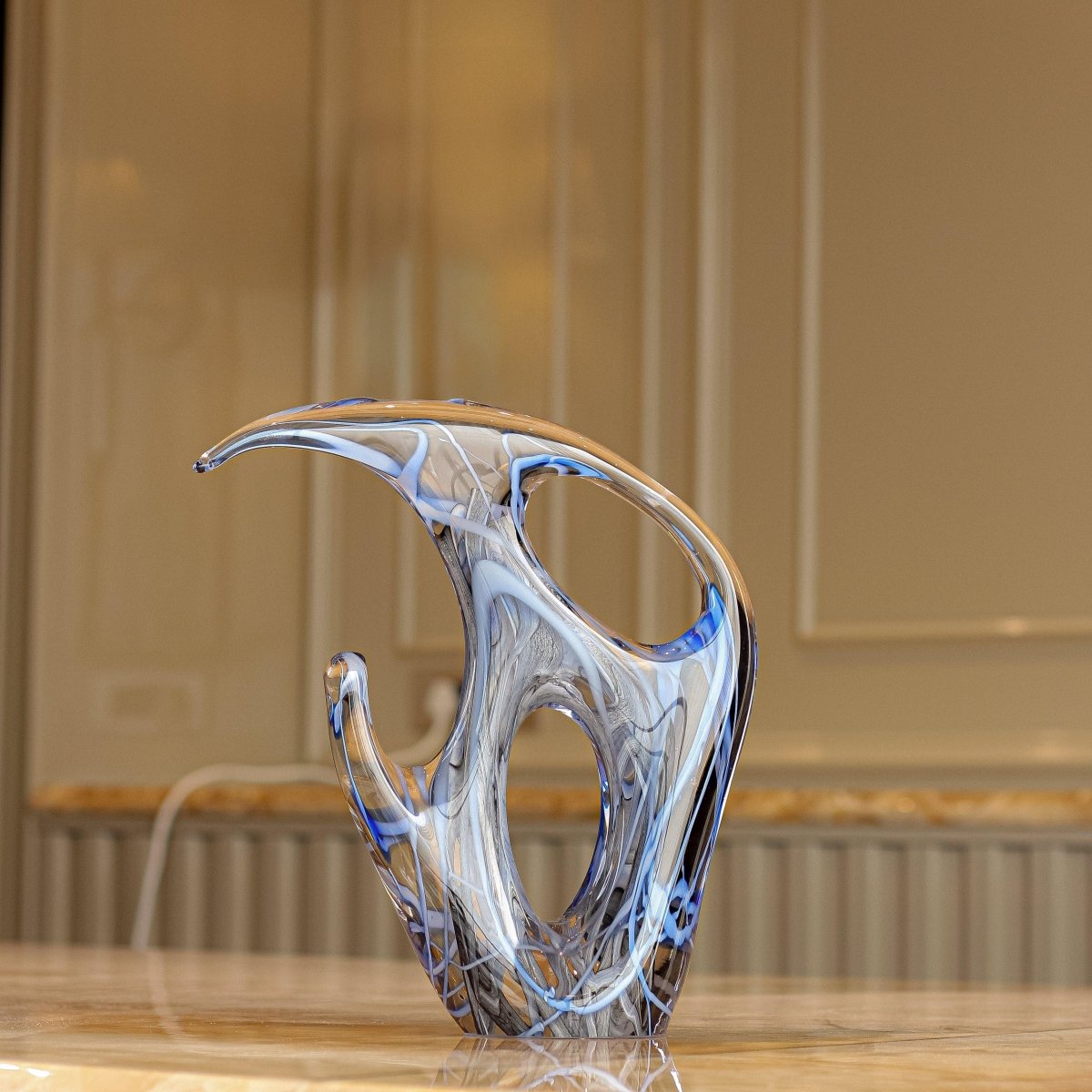 Sculptures & Figurines Blue Abstract Sculpture - Daamaira Home and Living Ltd