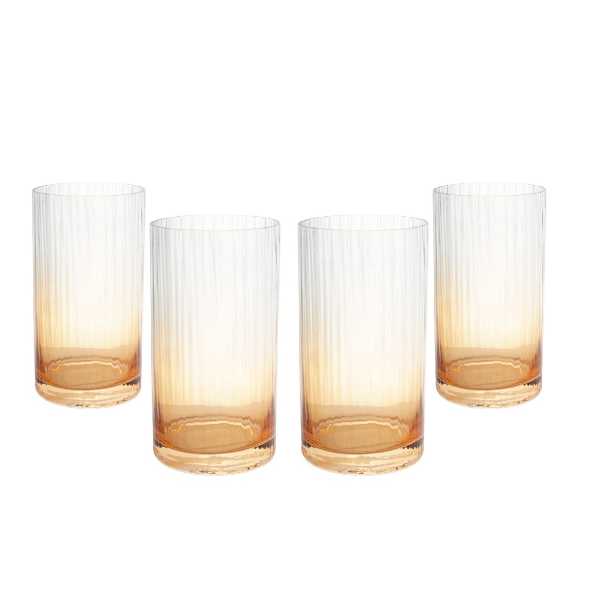 Drinking Glasses Blue And Amber Ombre High Ball Glass - Set of 4 - Daamaira Home and Living Ltd