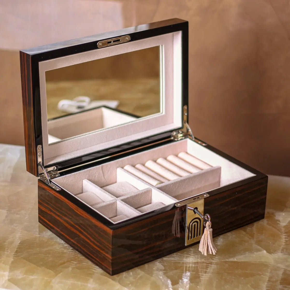 Storage Box Brilliance Time Piece/Jewel Box With Lock - Daamaira Home and Living Ltd