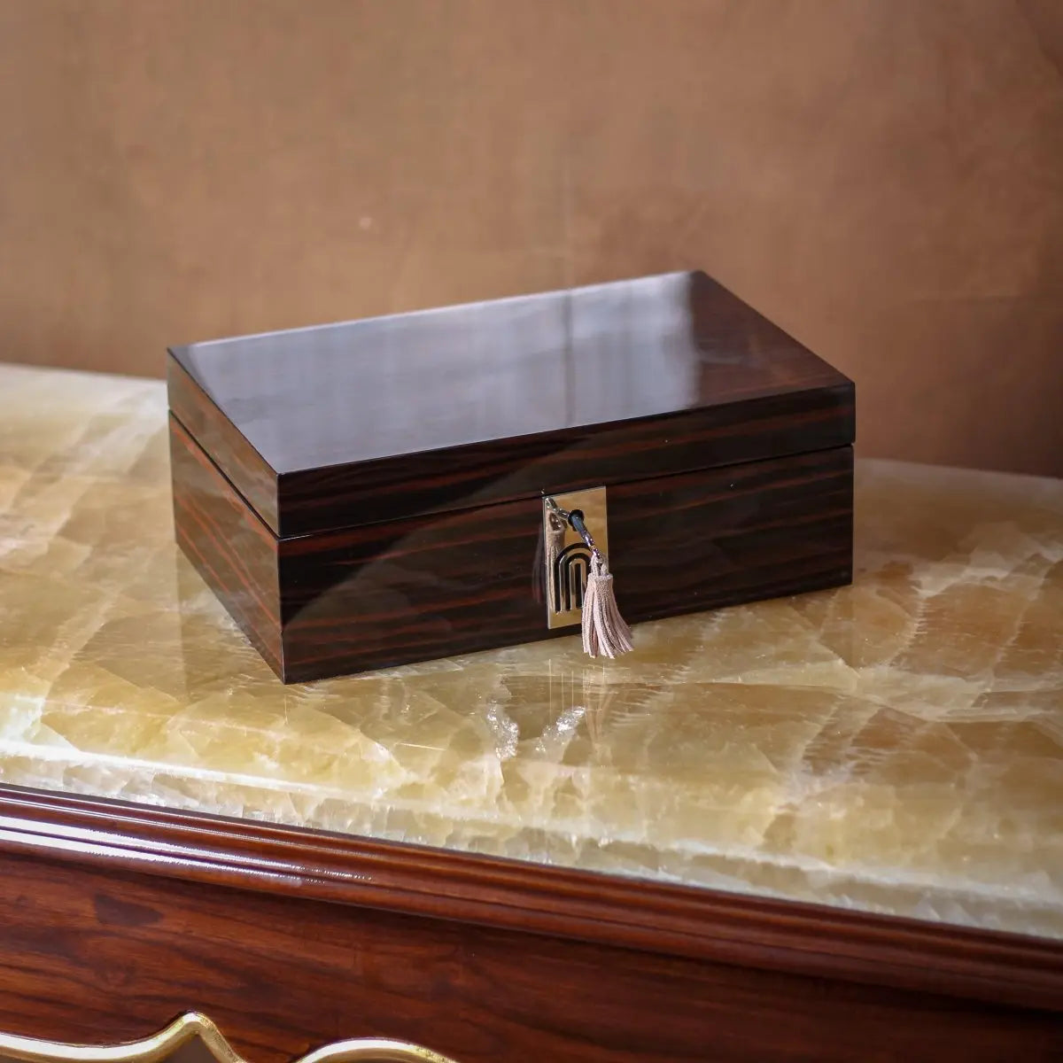 Storage Box Brilliance Time Piece/Jewel Box With Lock - Daamaira Home and Living Ltd