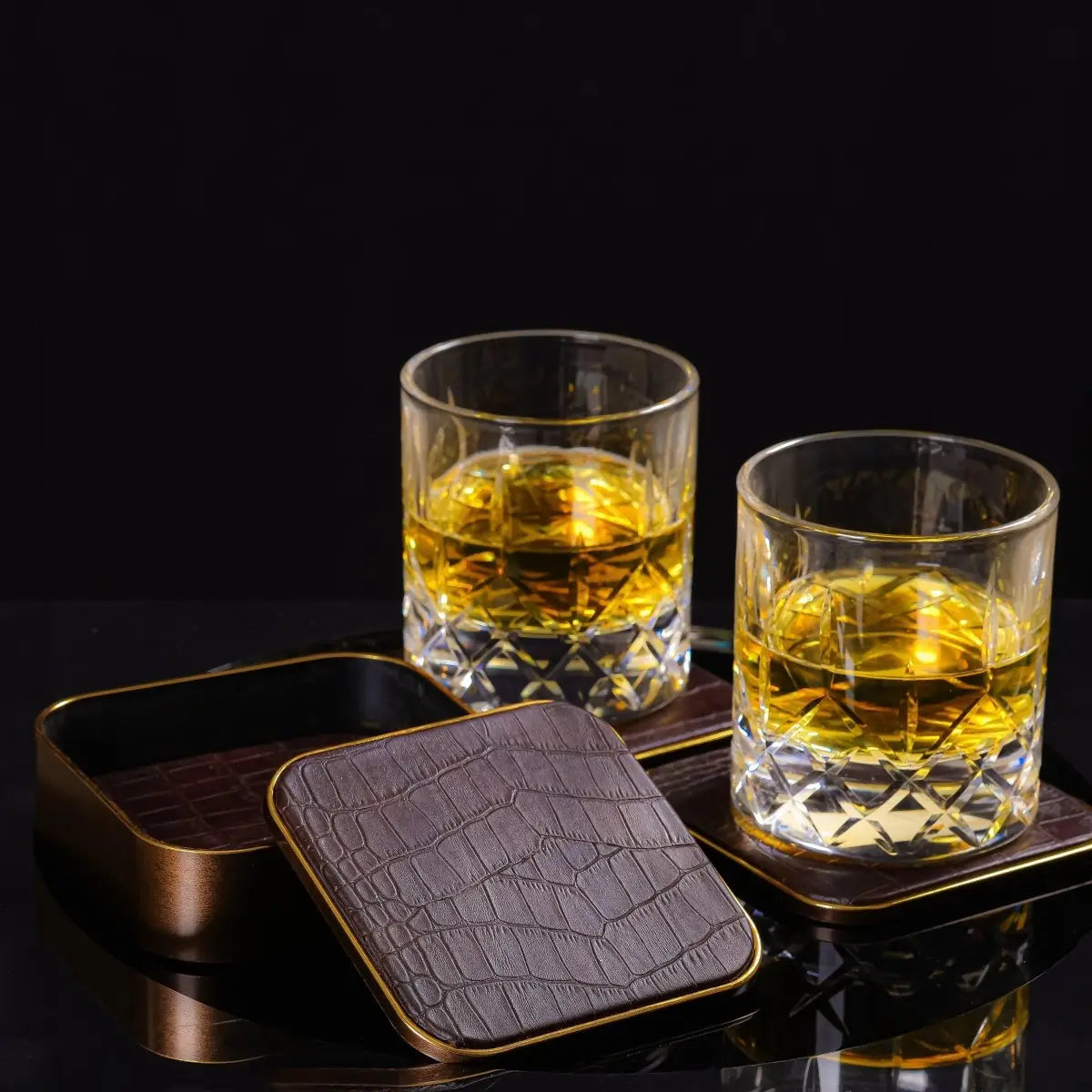 Coasters Brown Royal Round Coasters - Daamaira Home and Living Ltd