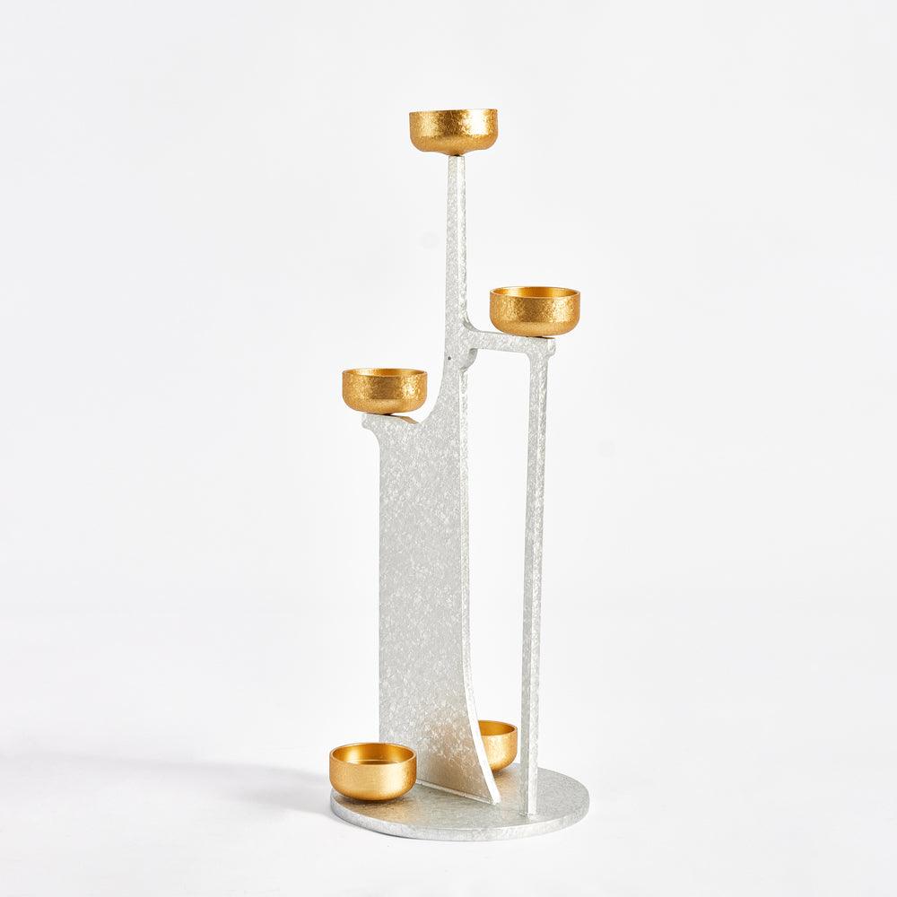 Candle Holders Celestial Silver Candle Stand - Daamaira Home and Living Ltd