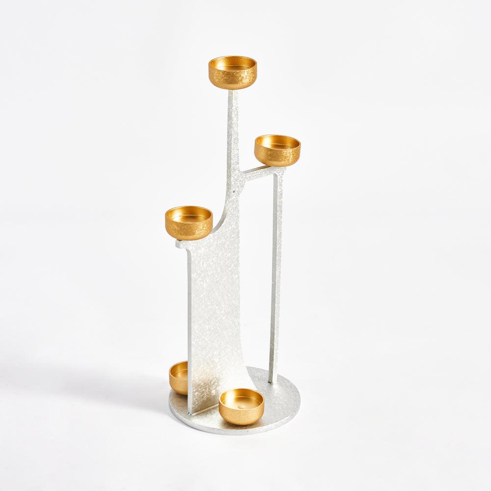 Candle Holders Celestial Silver Candle Stand - Daamaira Home and Living Ltd