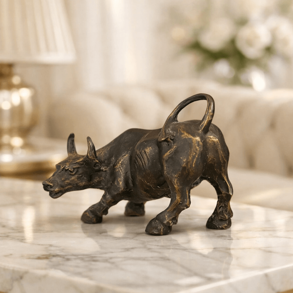 Sculptures & Figurines Charging Ox Decor Object - Daamaira Home and Living Ltd