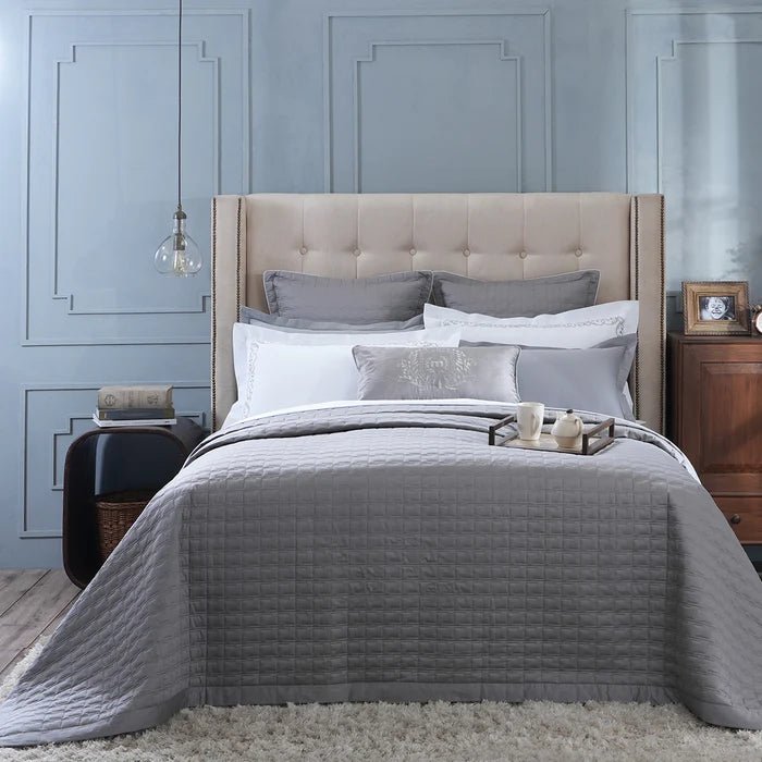 Chester Luxica Shark Skin 11PC Quilt/Quilted Bed Cover Set - Gray - Daamaira Home and Living Ltd