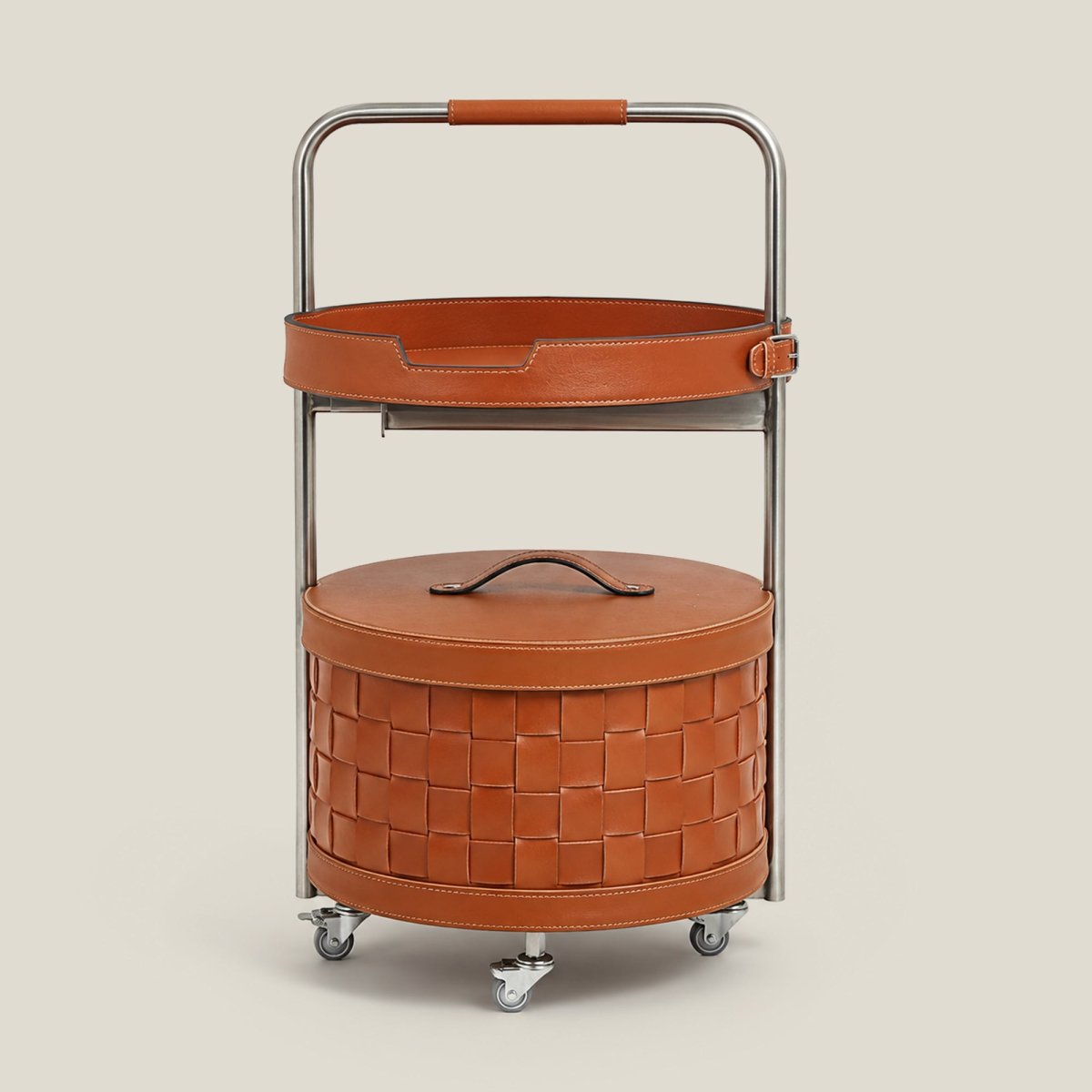 Wicker Storage Box Classic Serving Bar Trolley - Daamaira Home and Living Ltd