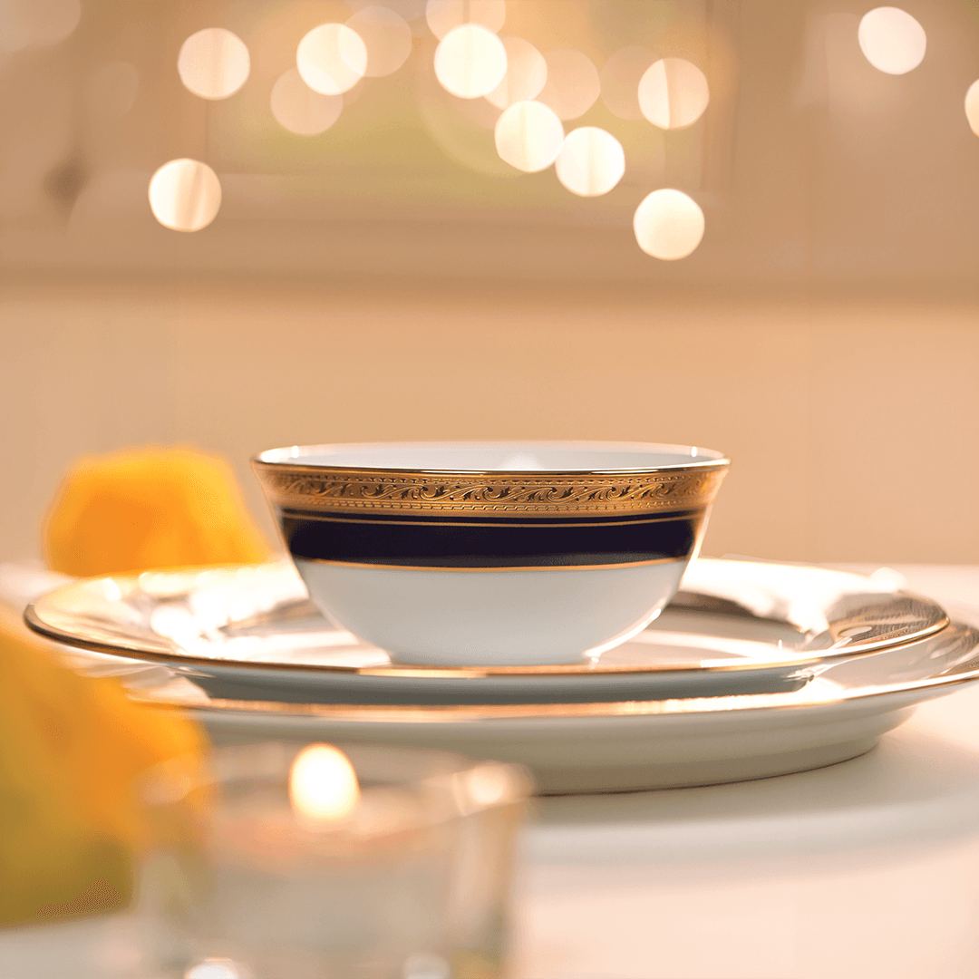 Noritake CRESTWOOD COBALT GOLD 21PC DINNER SET W/G