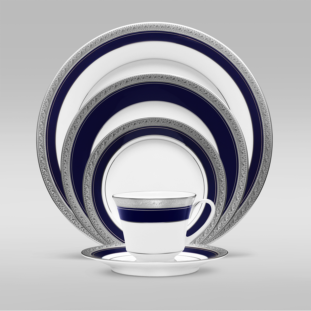 Noritake CRESTWOOD COBALT PLATINUM 12PC TEA SET W/GIFT BO