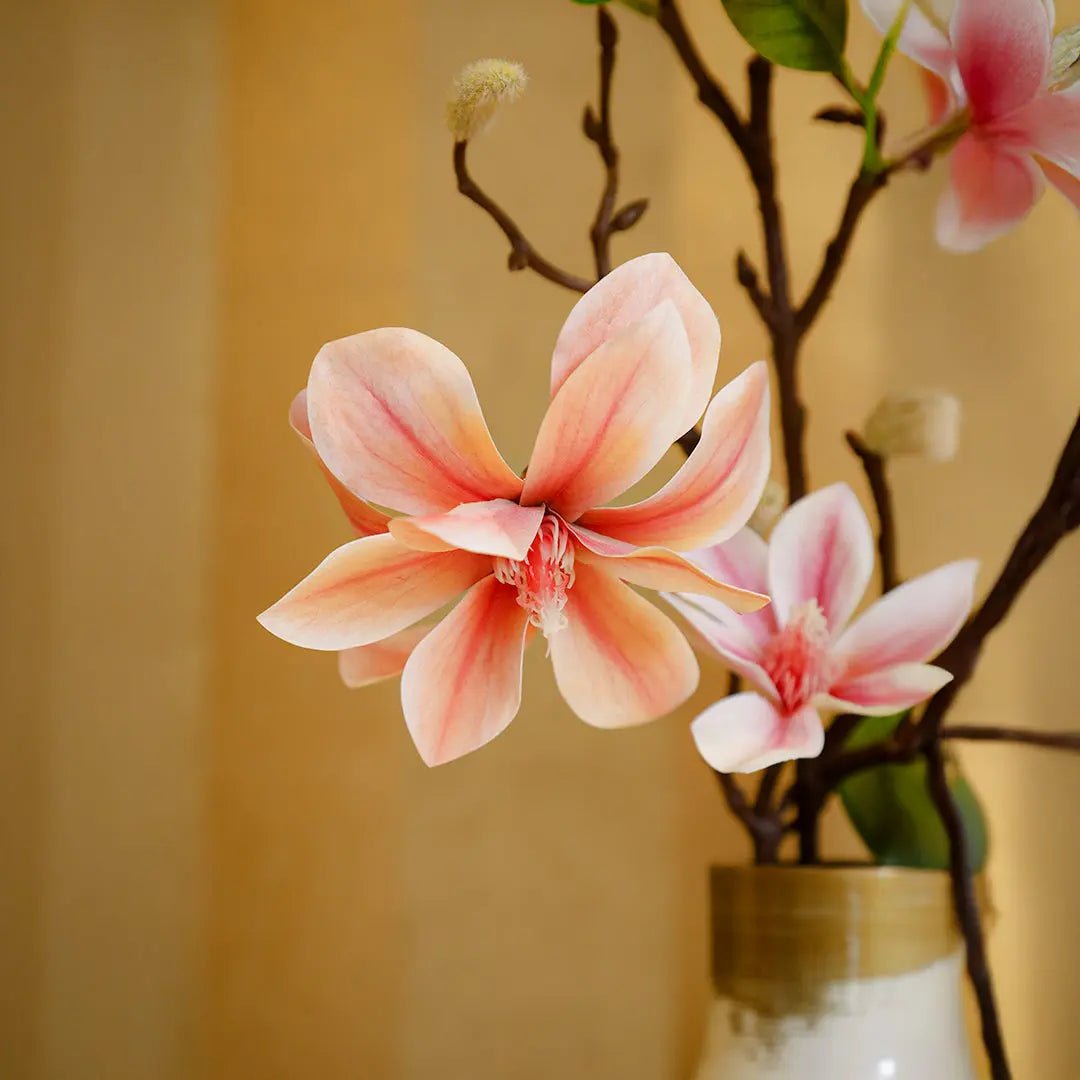 Daamaira Artificial Magnolia Flower Stem – Pink & White - Daamaira Home and Living Ltd