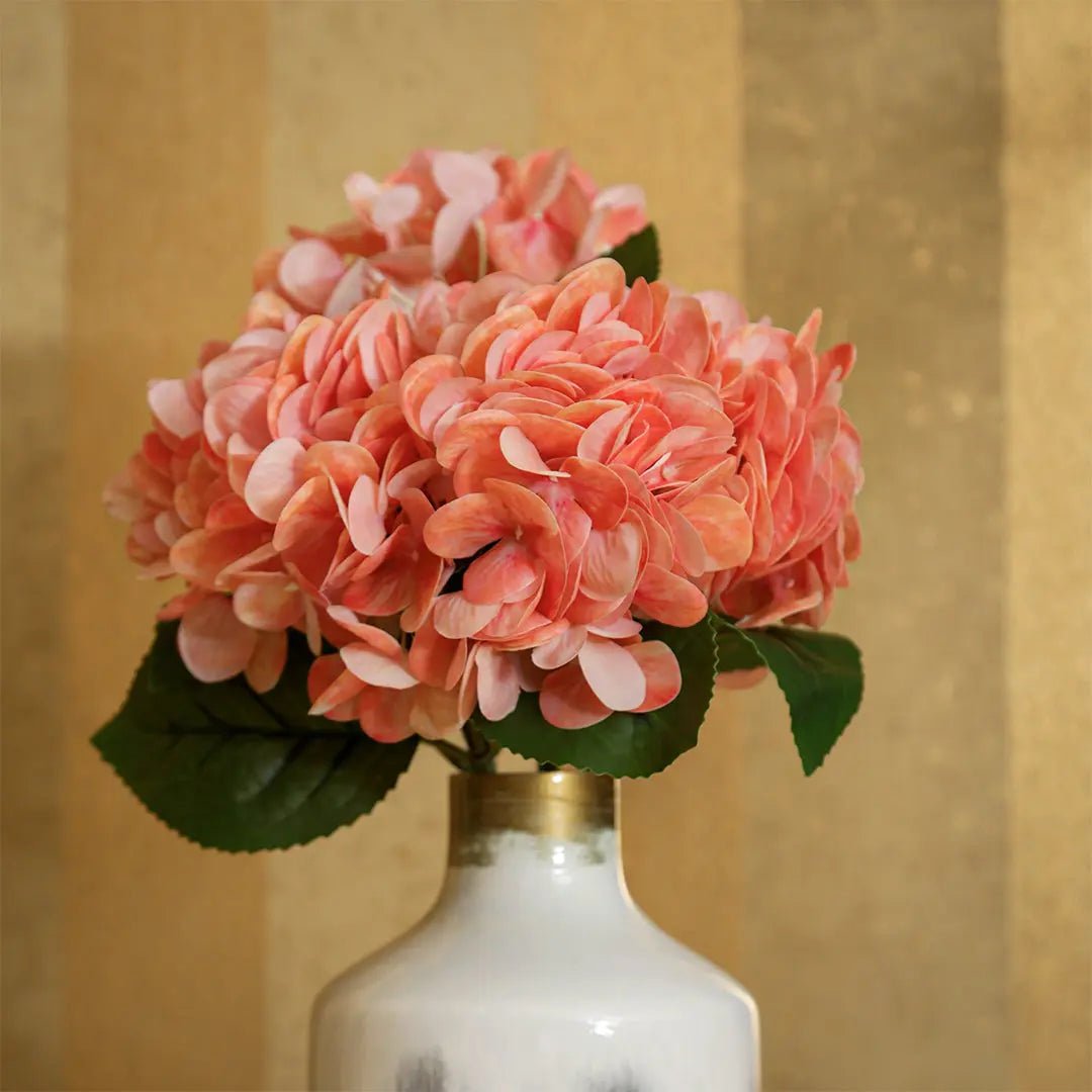Daamaira Coral Faux Hydrangea Cluster - Daamaira Home and Living Ltd