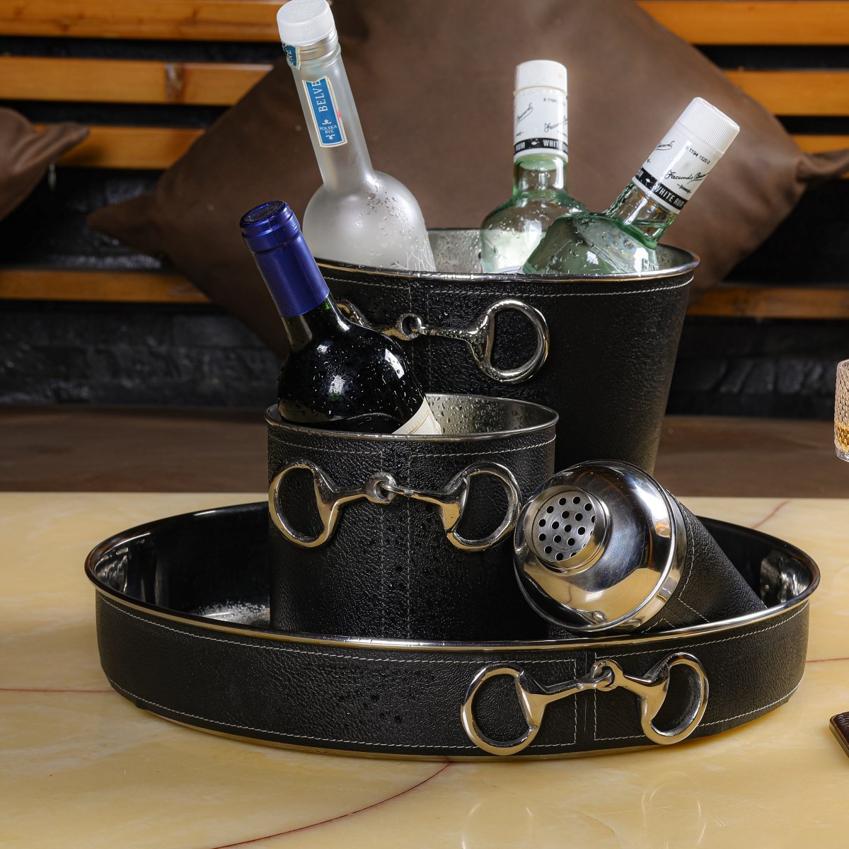 Daamaira Equine Bar Set – Leather Collection - Daamaira Home and Living Ltd