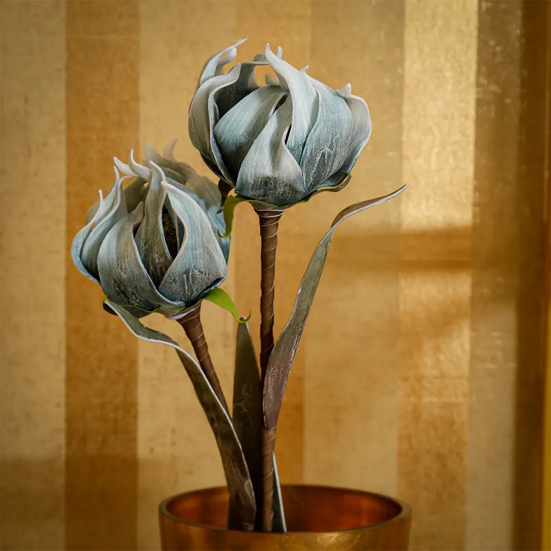 Daamaira Muted Teal Exotic Bloom Stems - Daamaira Home and Living Ltd