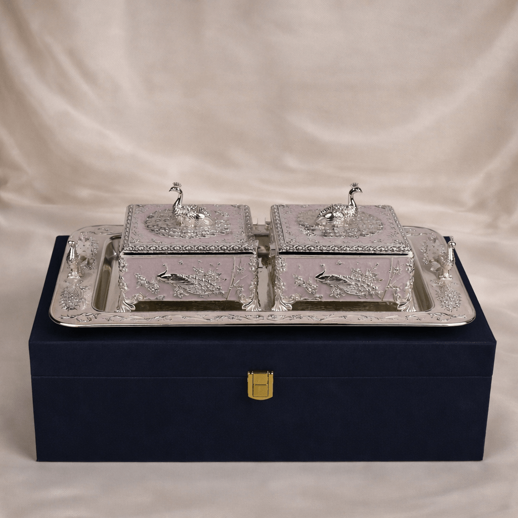 Dual Dry Fruit Box Set with Tray - Daamaira Home and Living Ltd