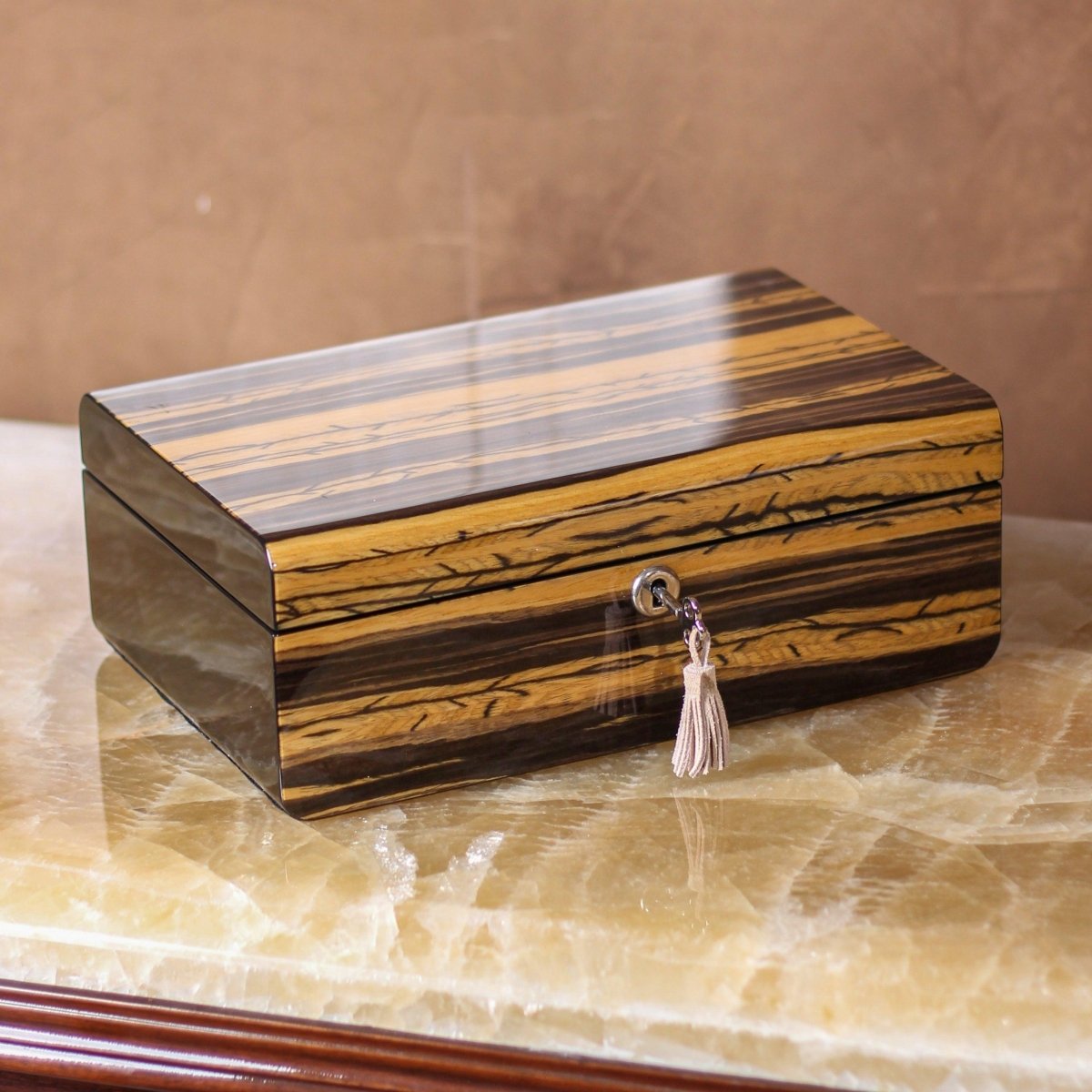 Storage Box Elegance Time Piece/Jewel Box With Lock - Daamaira Home and Living Ltd