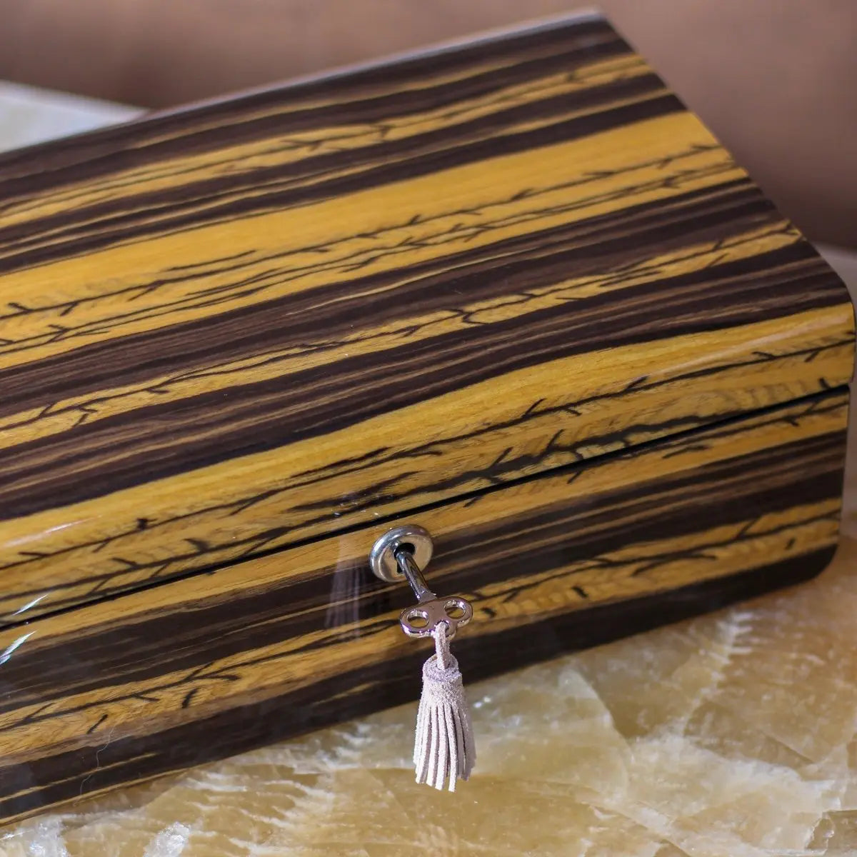 Storage Box Elegance Time Piece/Jewel Box With Lock - Daamaira Home and Living Ltd