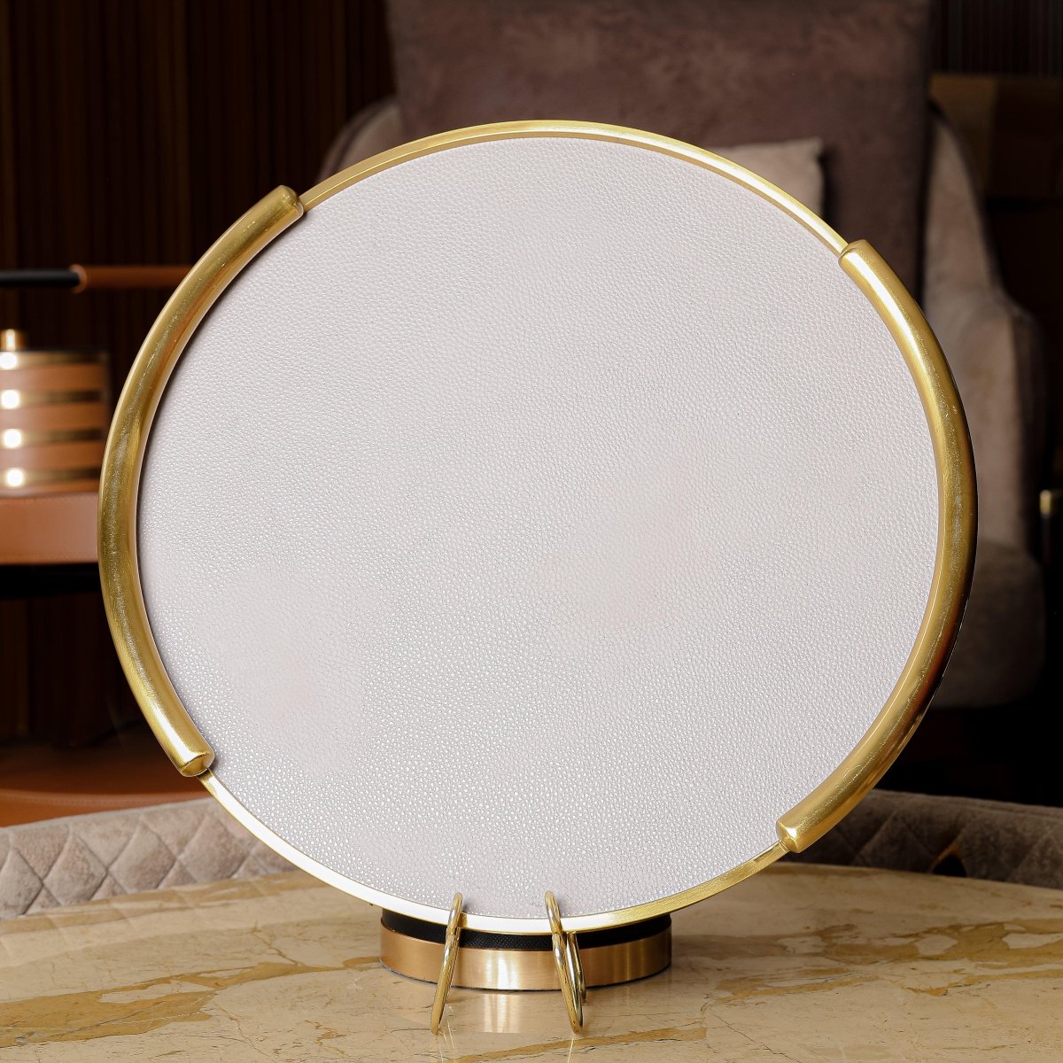Serving Tray Elegant Round Vanity/Serving Tray - Daamaira Home and Living Ltd